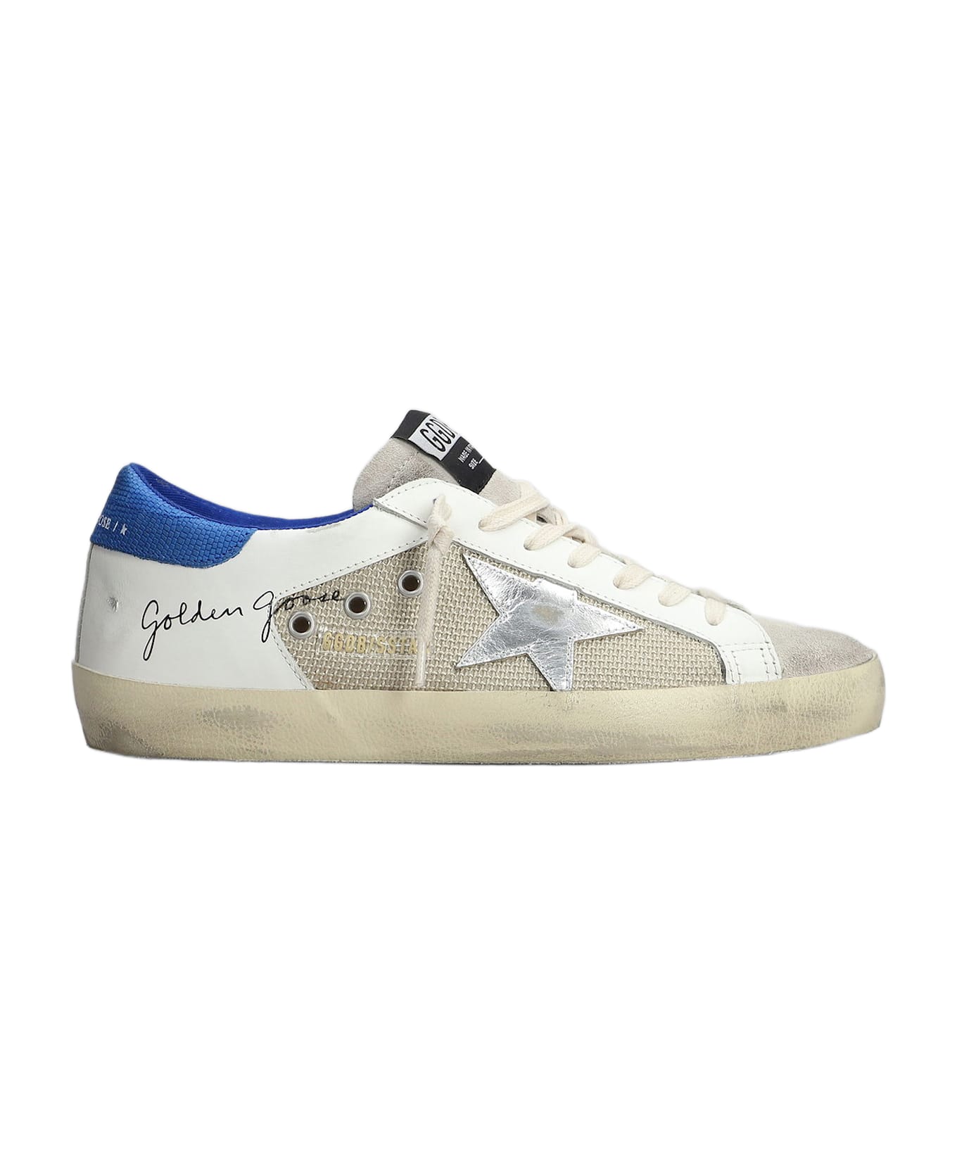 Golden Goose Superstar Sneakers In White Leather And Fabric - white