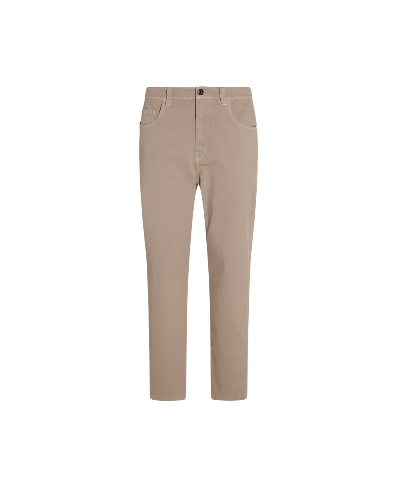 Brunello Cucinelli Beige Cotton Jeans - GREY SAND
