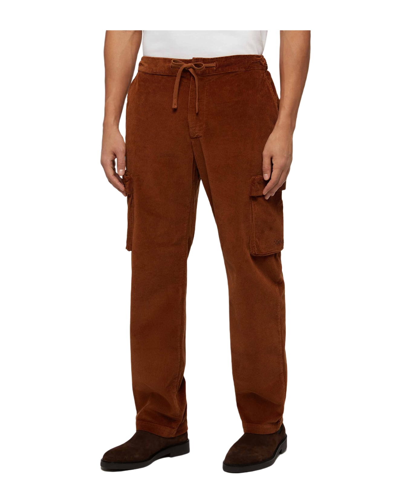 MC2 Saint Barth Camel Corduroy Cargo Pants Goldeck - BROWN