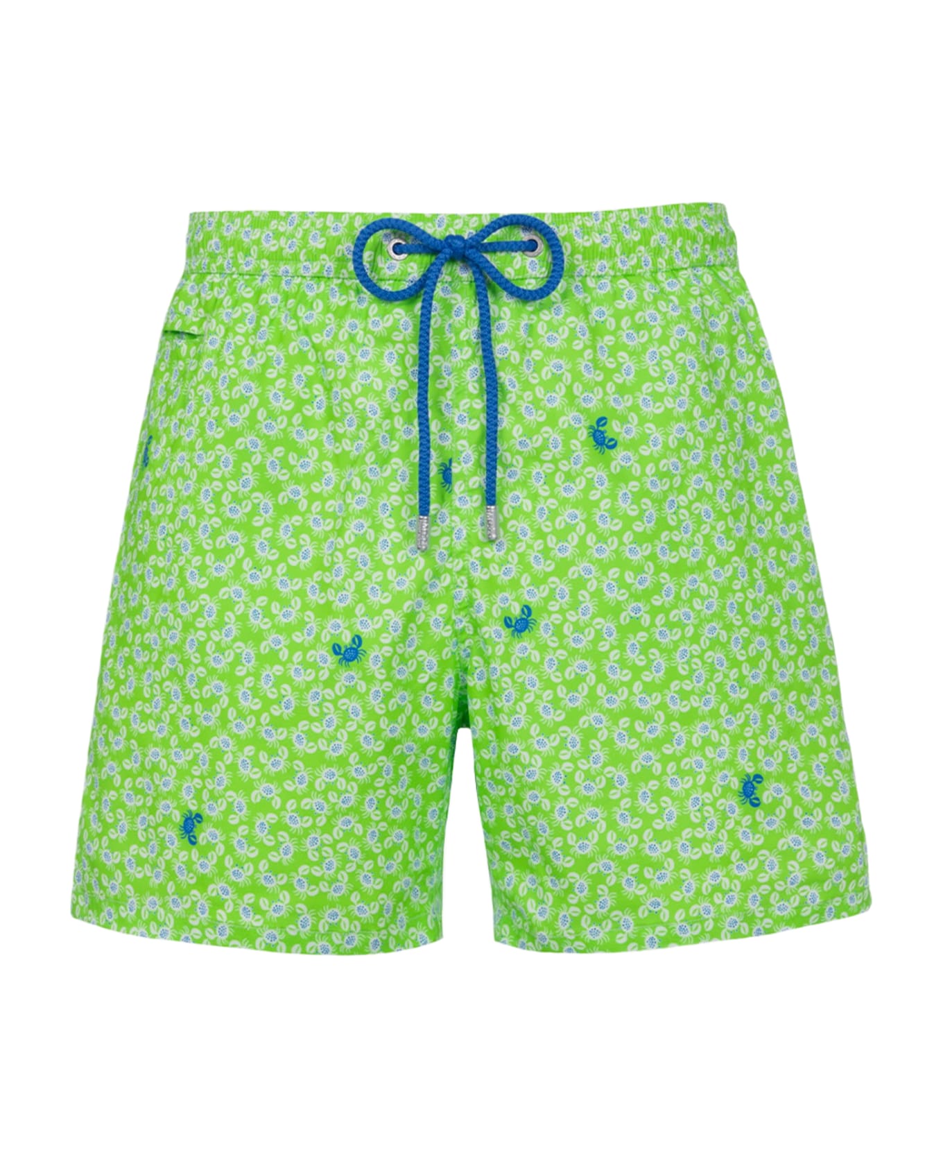 MC2 Saint Barth Comfort Light Classic Stretch Swim Shorts With Crabs Print - VERDE FLUO