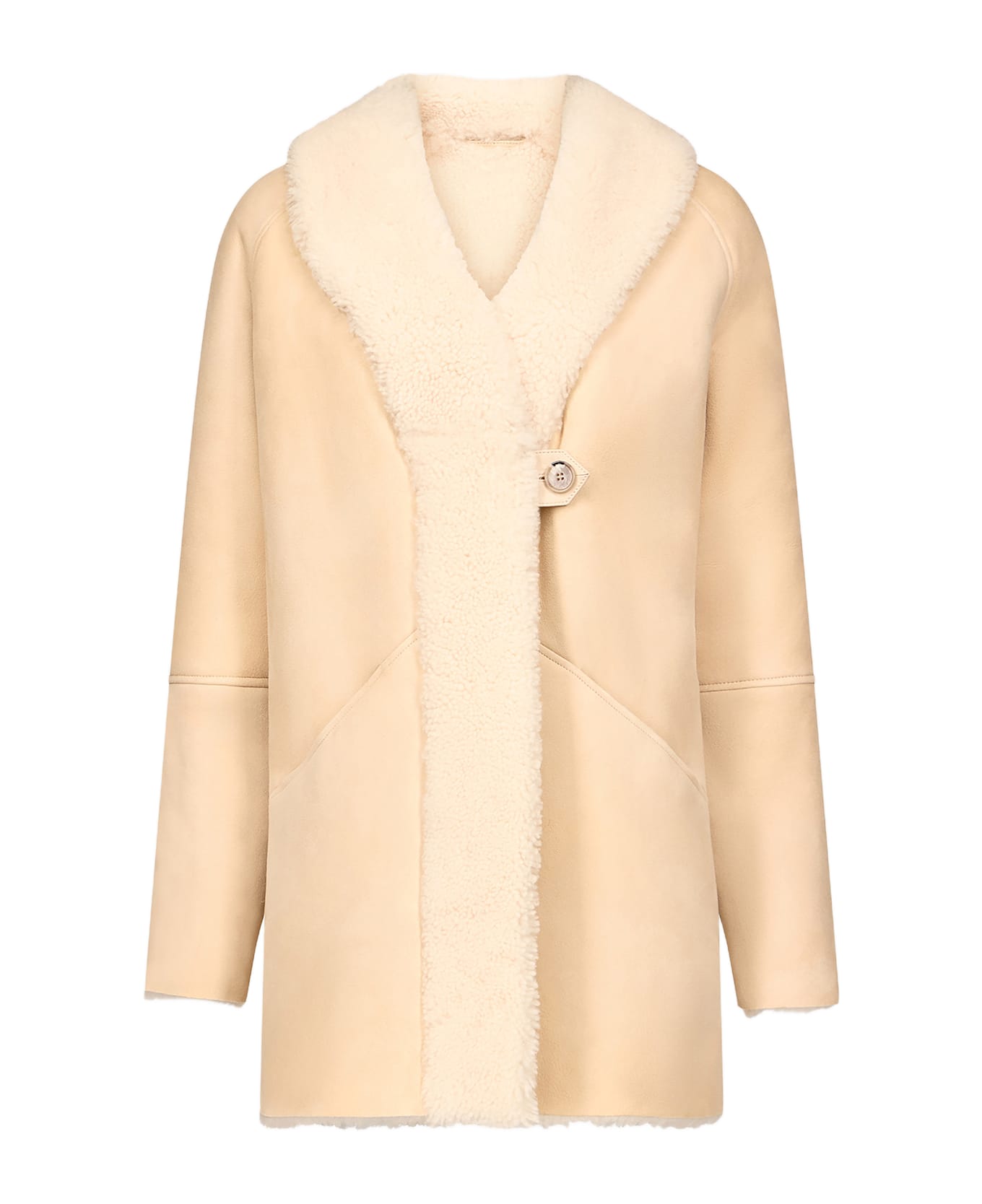 Loulou Studio Isak Shearling Coat - Beige