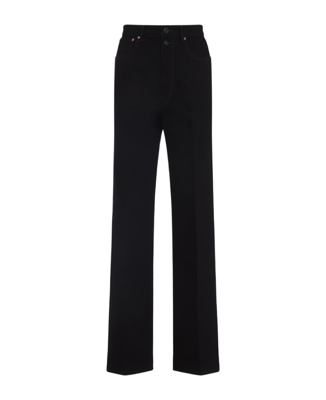 Lemaire High Waisted Straight Pants - Black