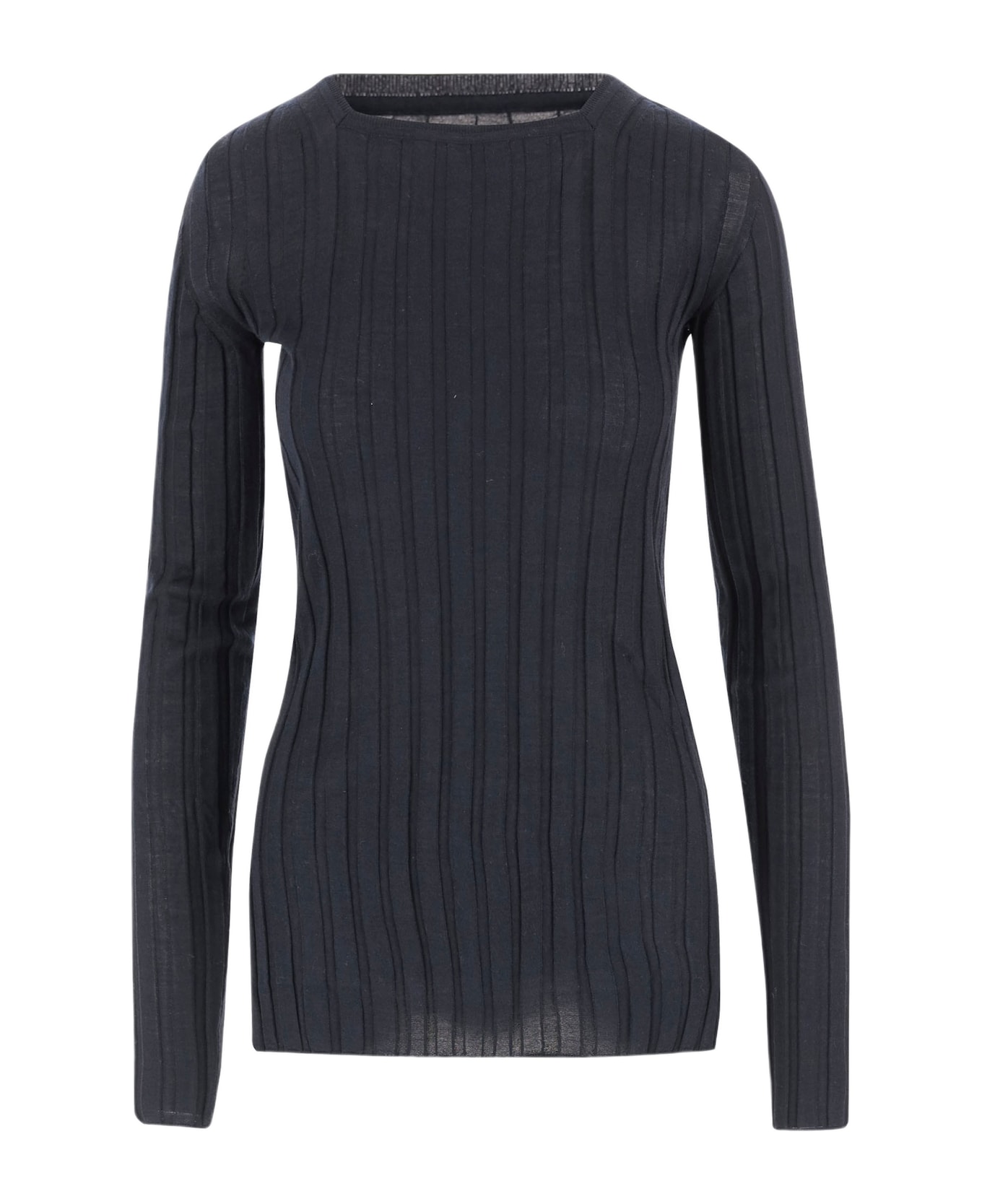 Carven Ribbed Wool And Silk Sweater - Black