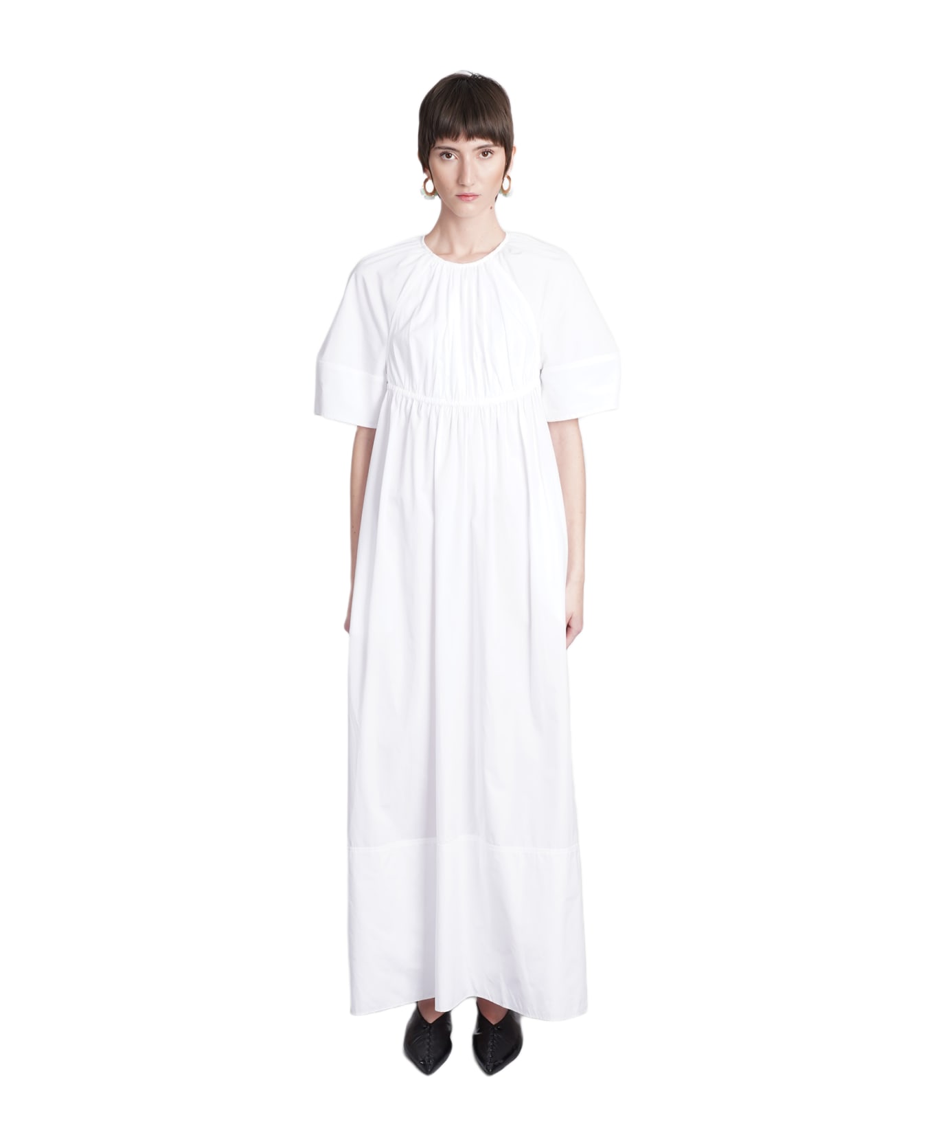 Jil Sander Dress In White Cotton - white ワンピース＆ドレス