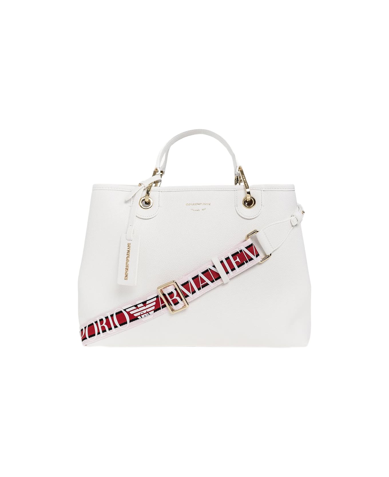 Emporio Armani Shopper Bag - WHITE トートバッグ