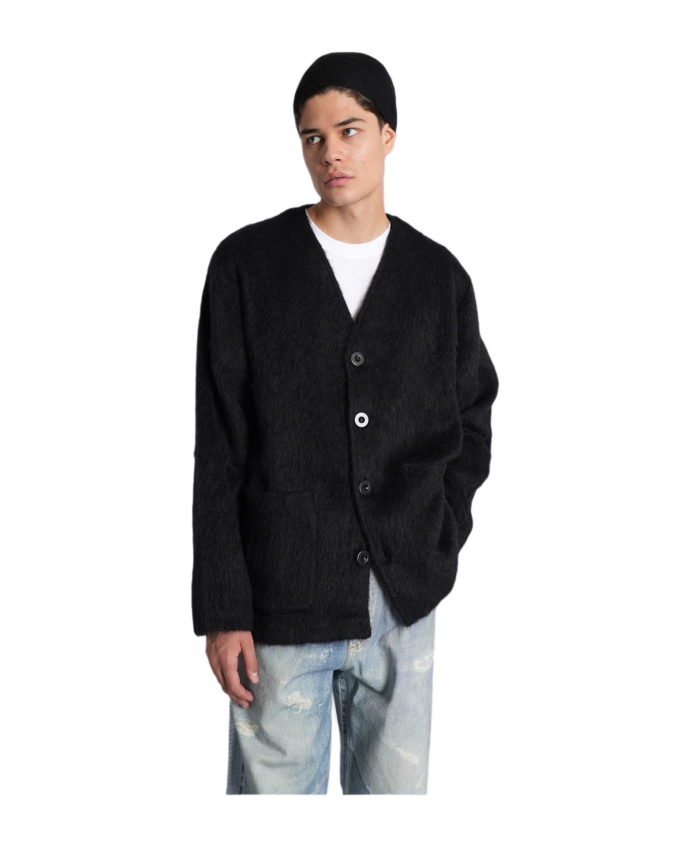 Our Legacy Cardigan In Black Wool - black