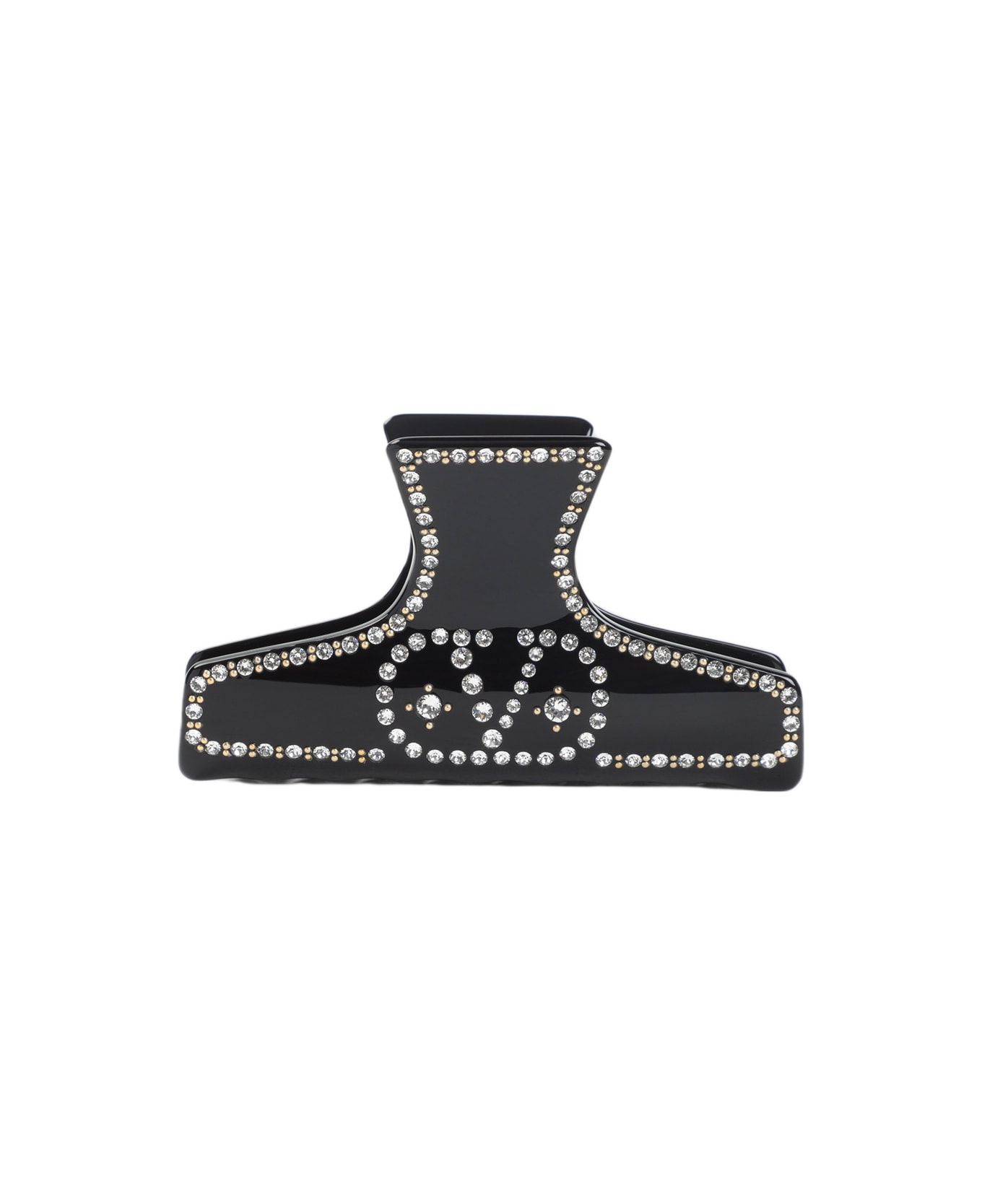 Valentino Garavani Resin Hair Clip - Rfy Nero Oro Crystal