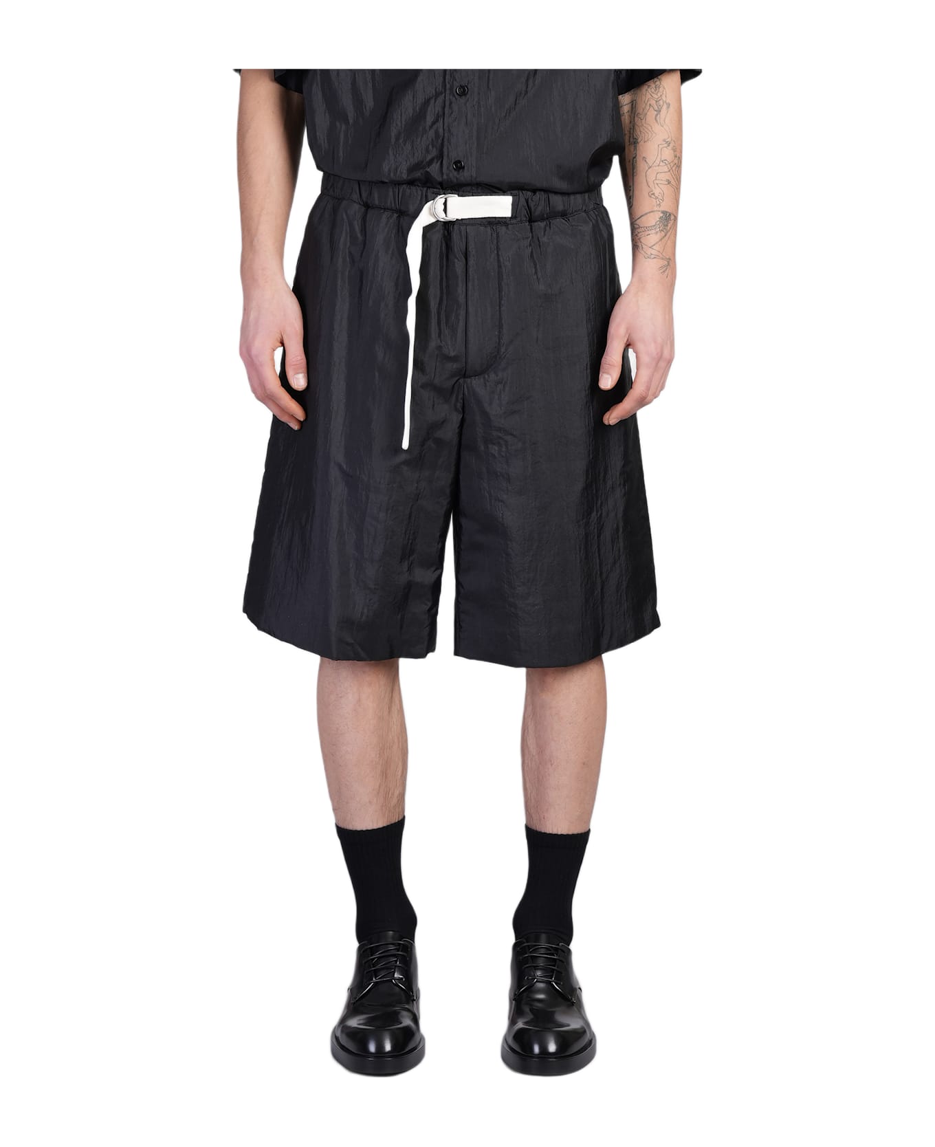 Jil Sander Trousers 45 Short Shorts In Black Polyamide - black