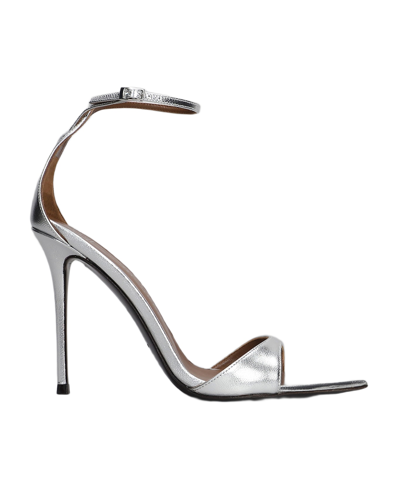 Giuseppe Zanotti Intriigo Strap 105 Sandals In Silver Leather - silver