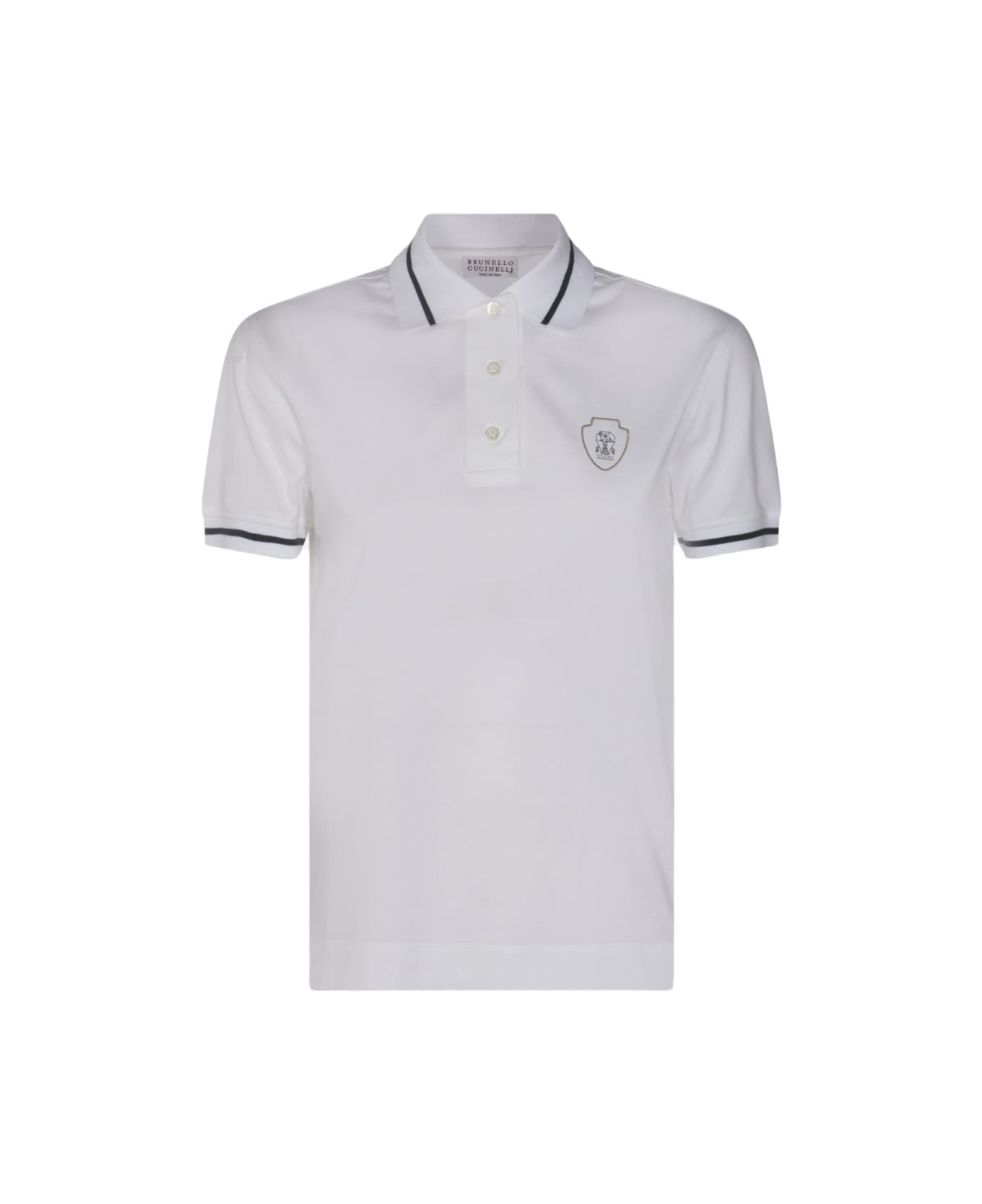 Brunello Cucinelli White Cotton Polo Shirt - White