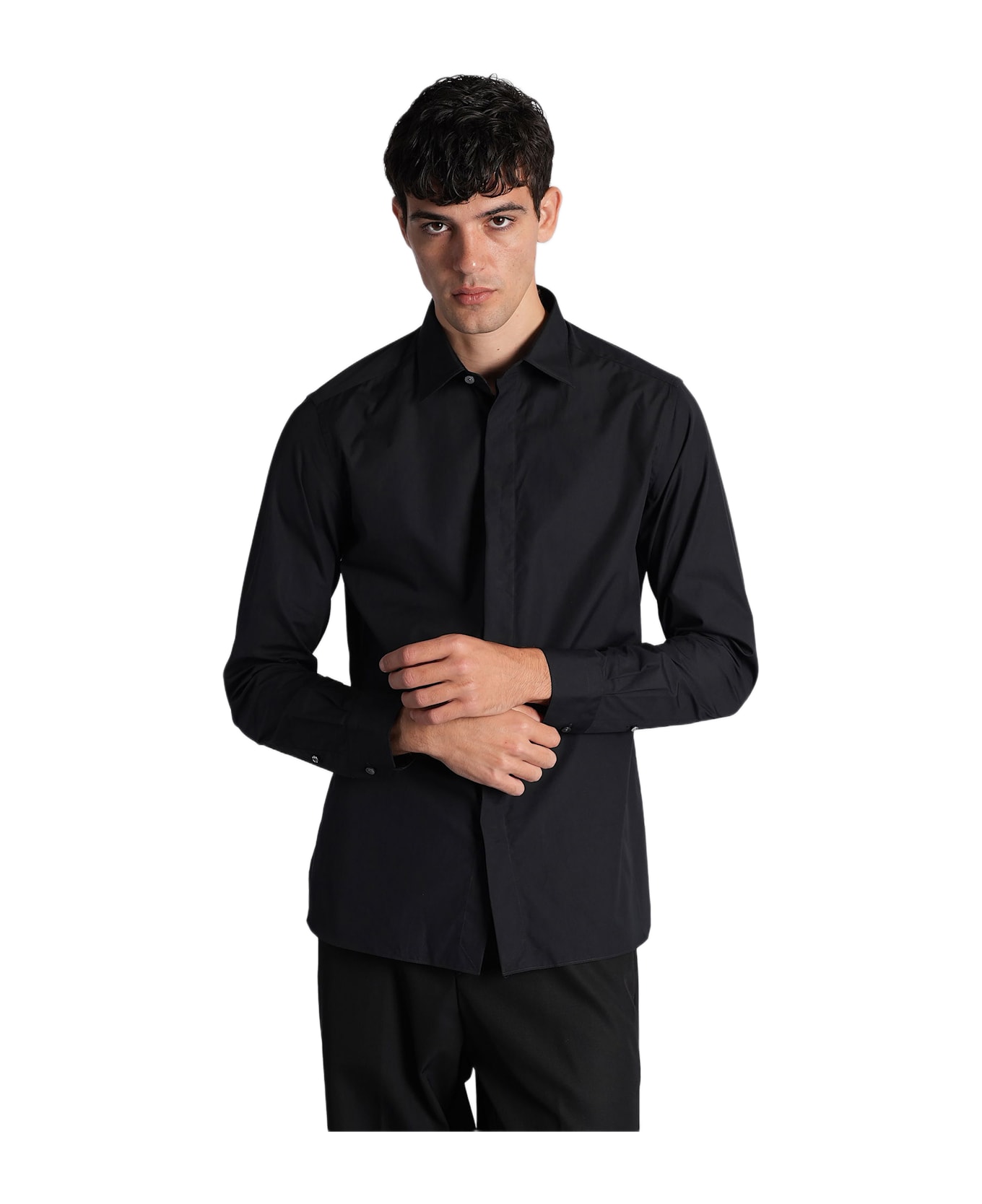 Zegna Shirt In Black Cotton - black