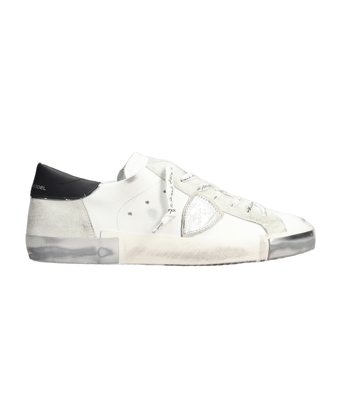 Philippe Model Prsx Low Sneakers In White Leather - white