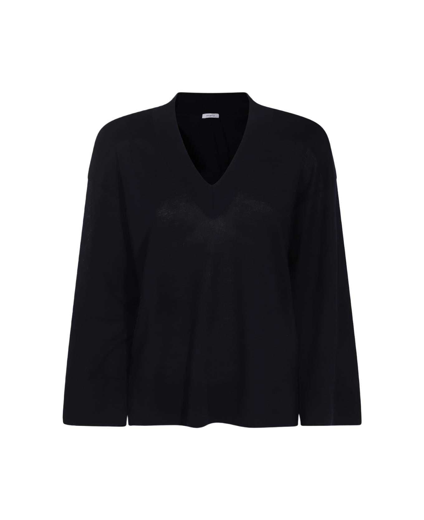 Malo Black Cotton Knitwear