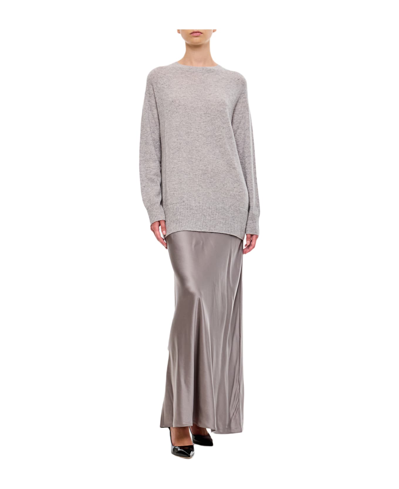 Christopher Esber Monument Cashmere And Silk Long Dress - Grey