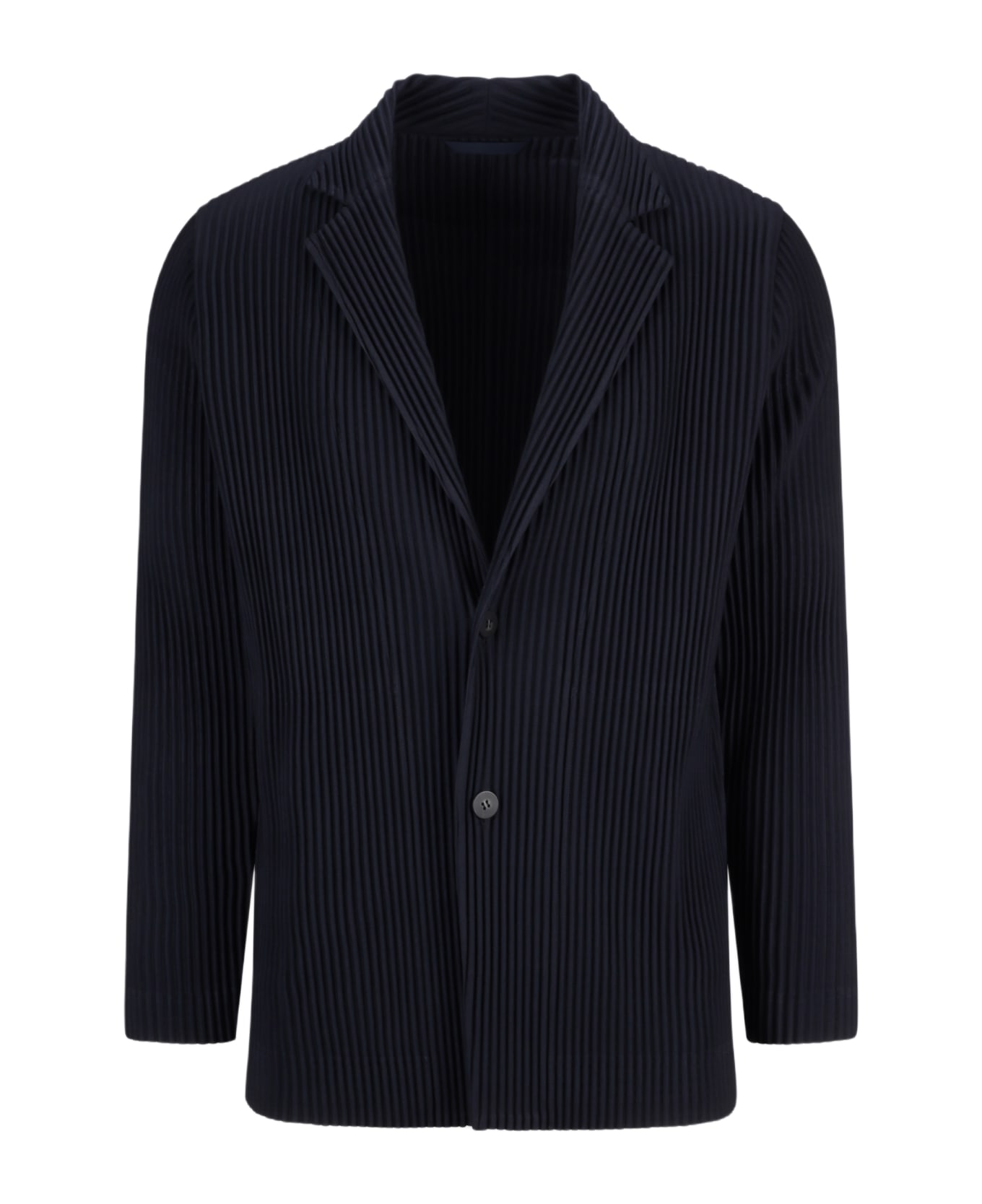 Homme Plissé Issey Miyake Single-breasted Pleated Blazer - Blue ブレザー
