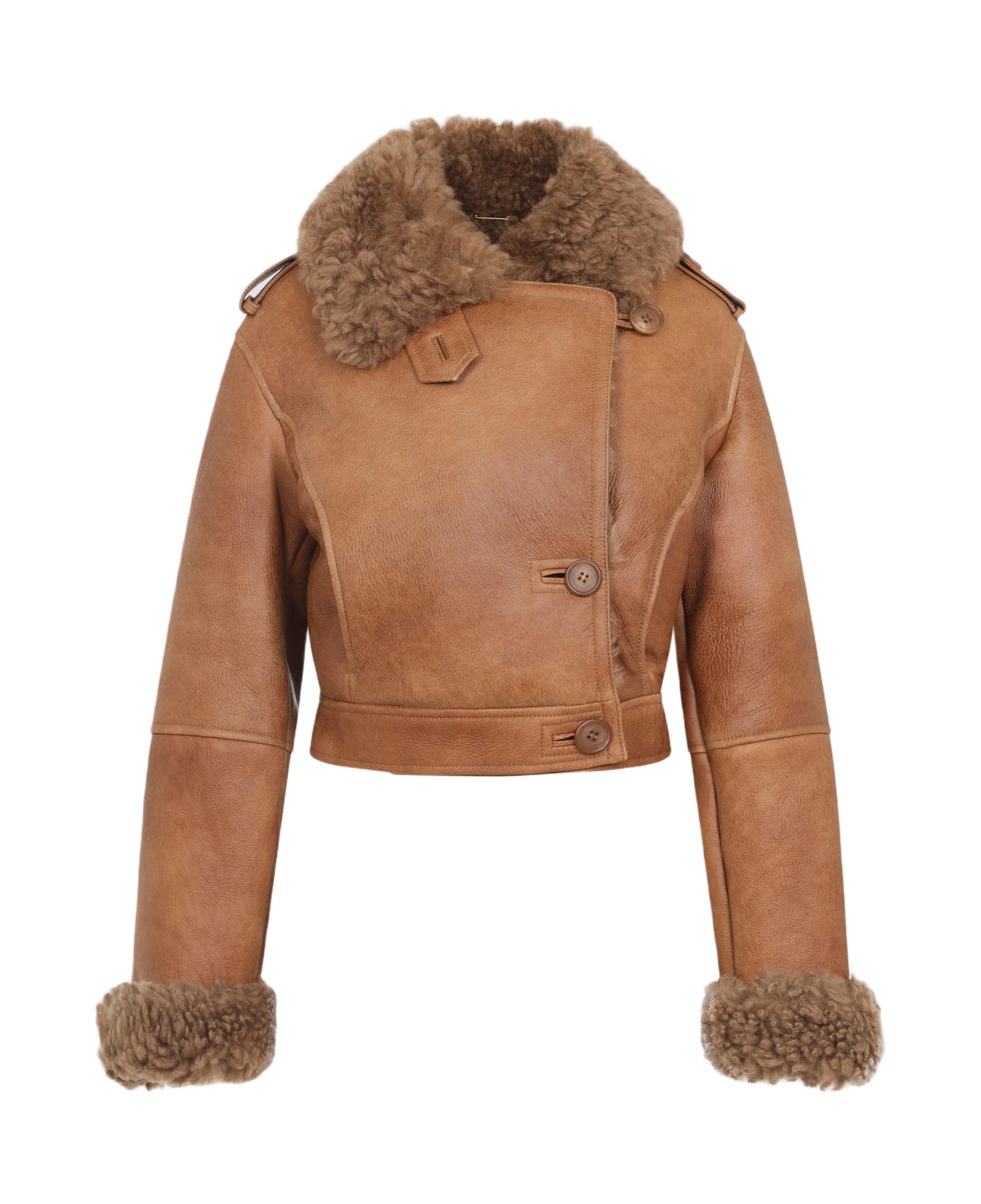 Chloé Leather Jacket - O Amber Brown