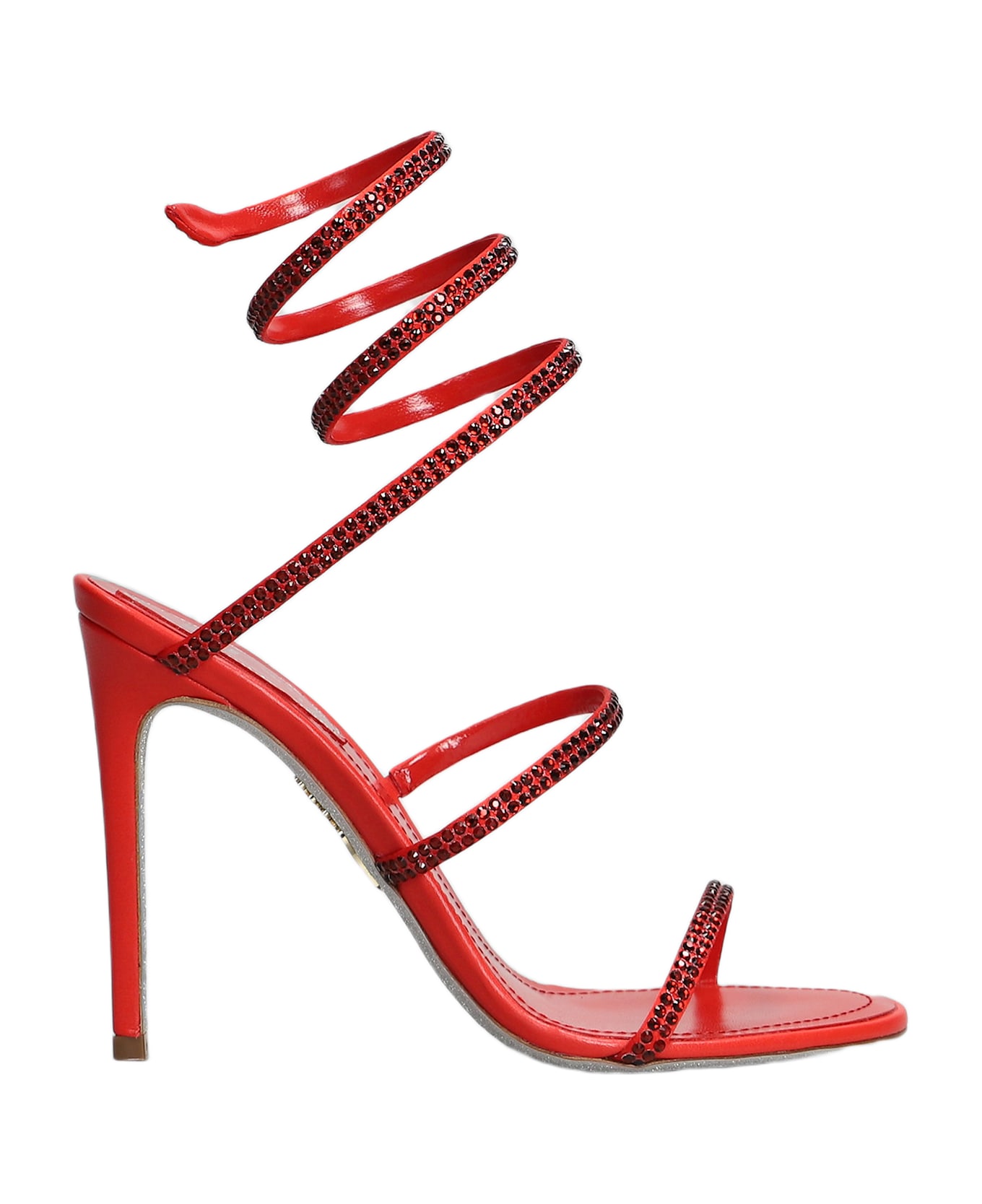 René Caovilla Cleo Sandals In Red Leather - red