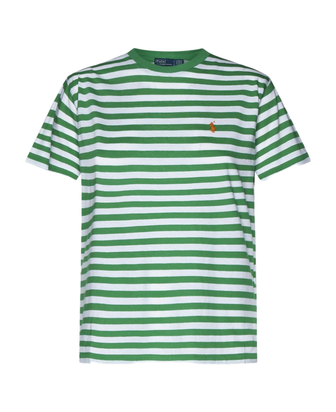 Ralph Lauren Striped Cotton T-shirt - Preppy Green White Tシャツ