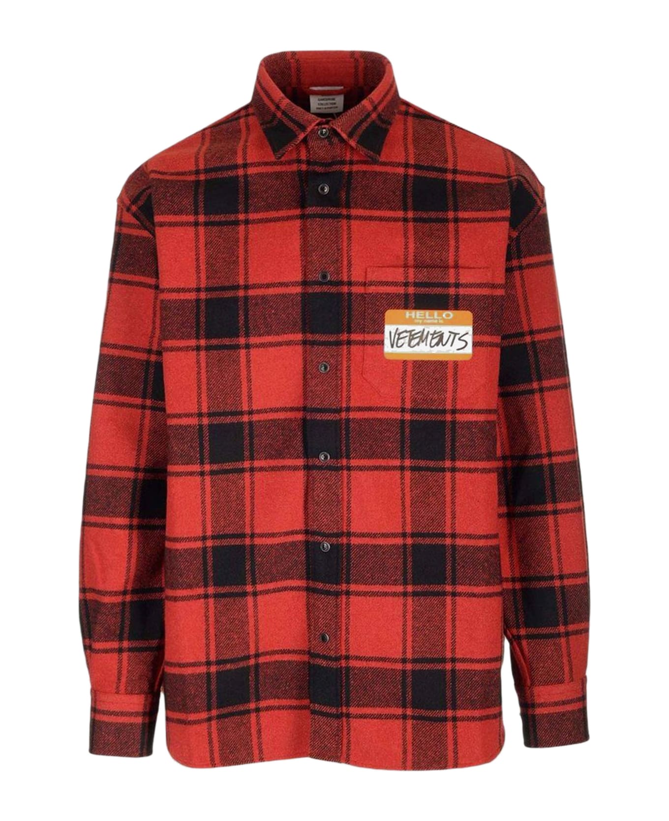 VETEMENTS Cotton Blend Shirt With Check Pattern - Red
