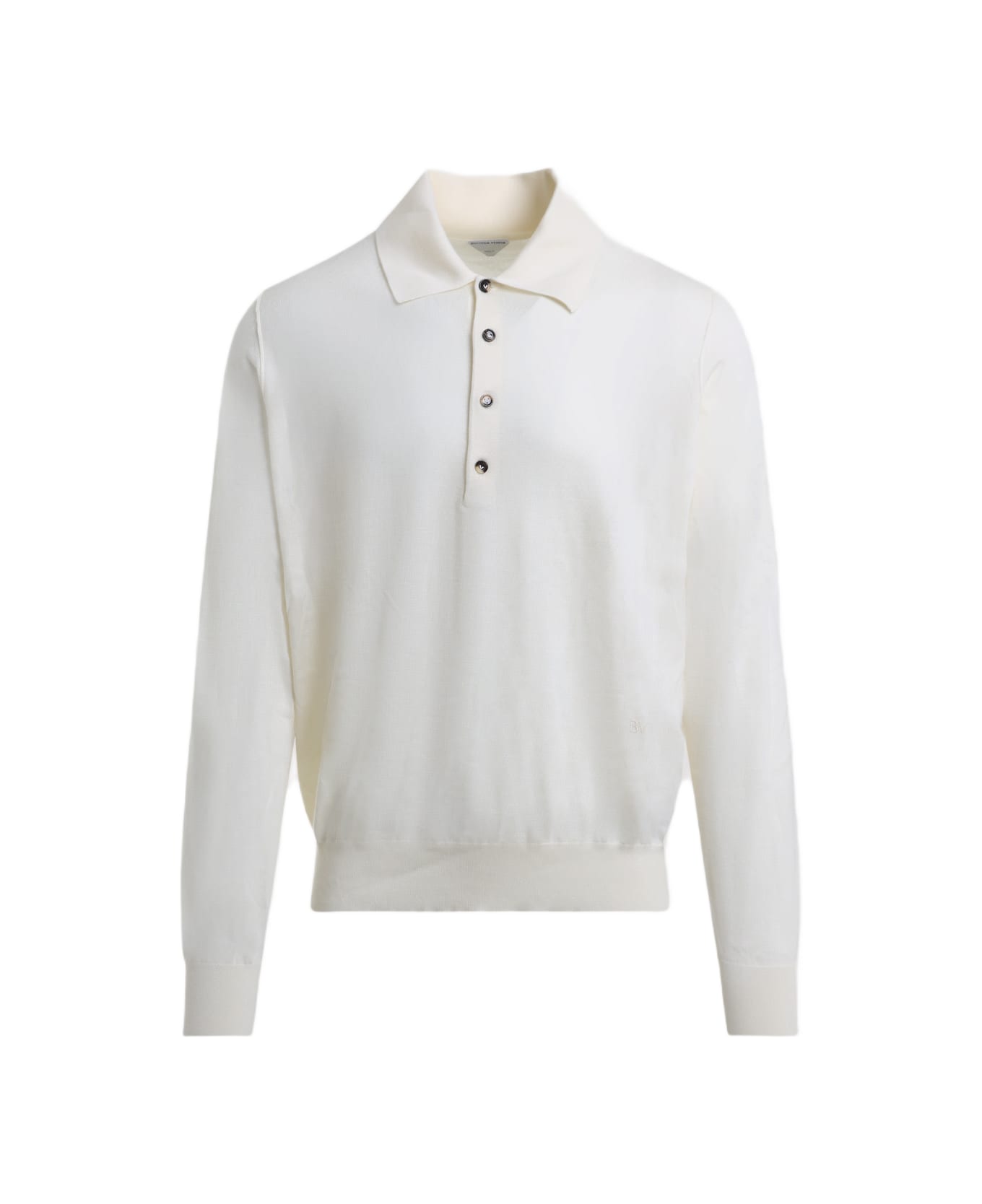 Bottega Veneta Long Sleeves Cashmere Polo - Talc