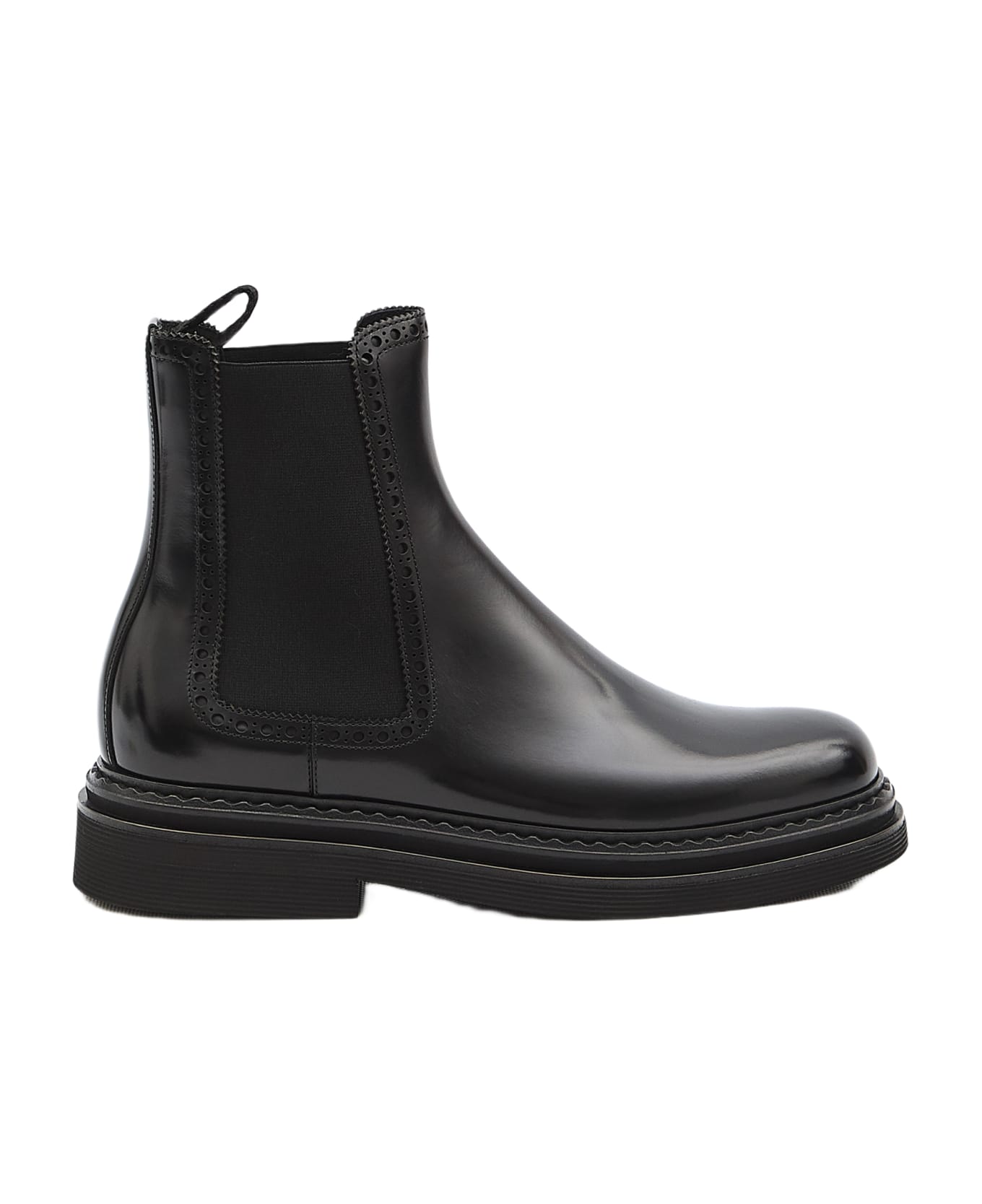 Dolce 
Gabbana Black Brushed Leather Ankle Boot - BLACK