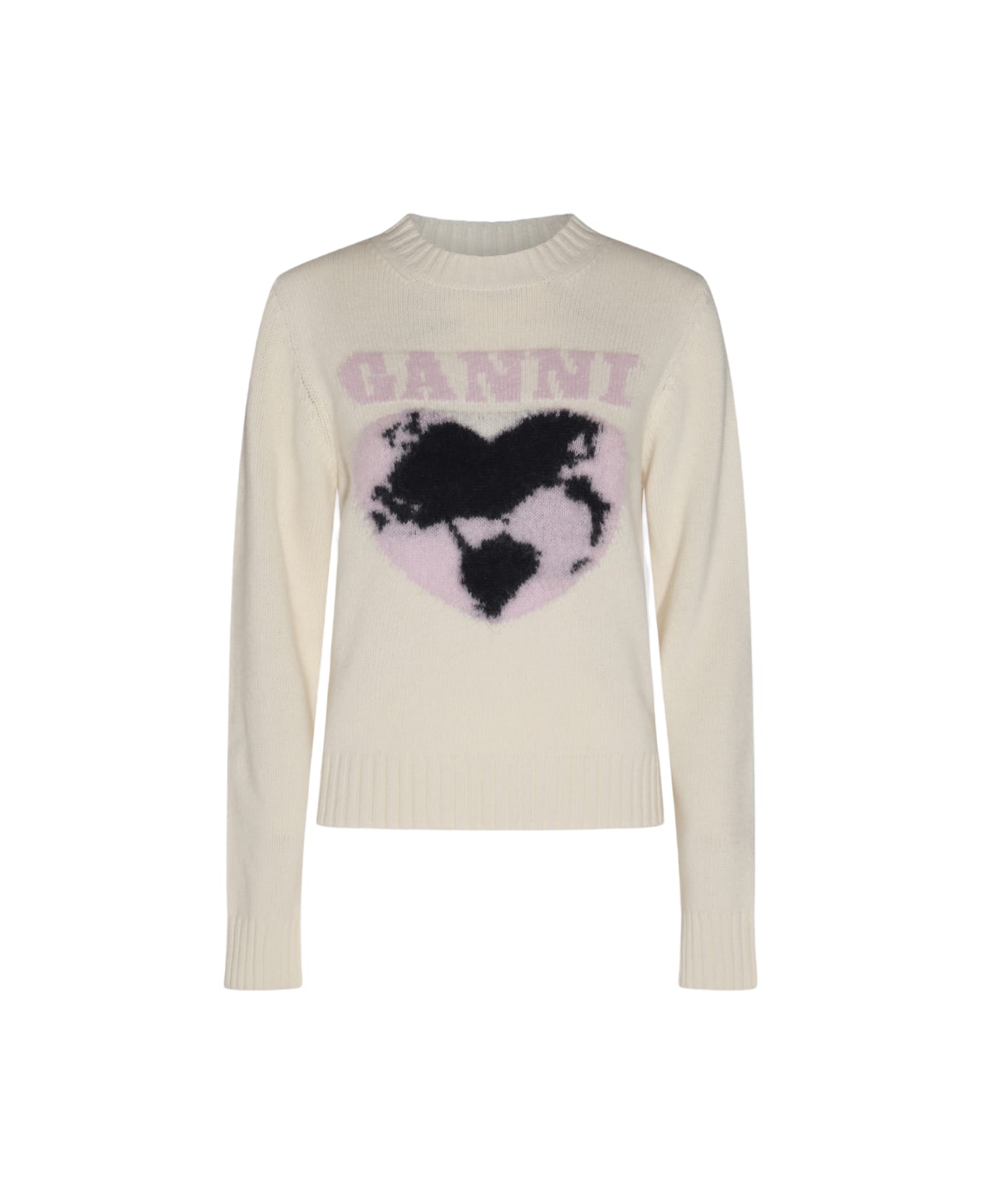 Ganni Cream Wool Knitwear - Egret ニットウェア