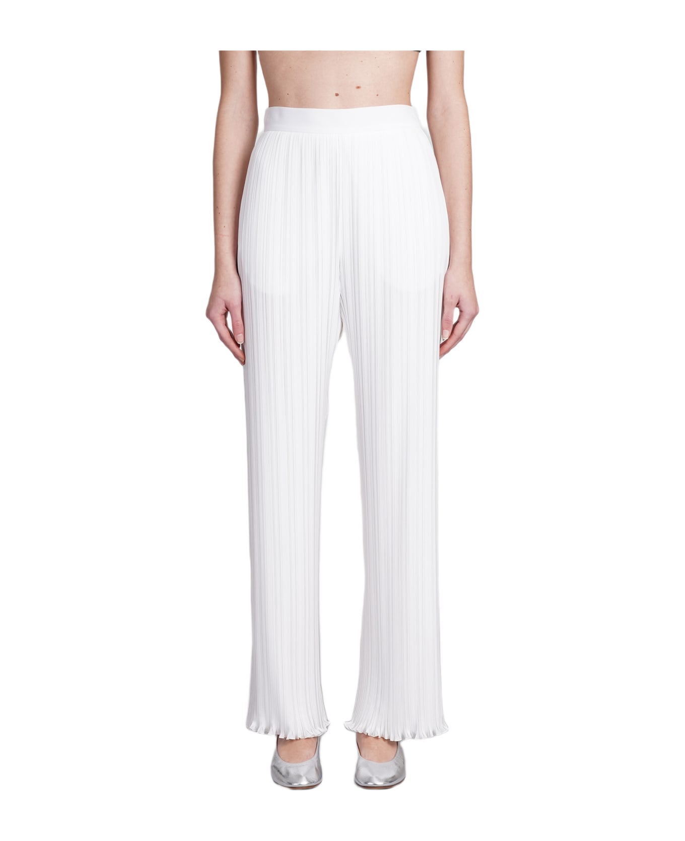 Lanvin Pants In White Polyester - white