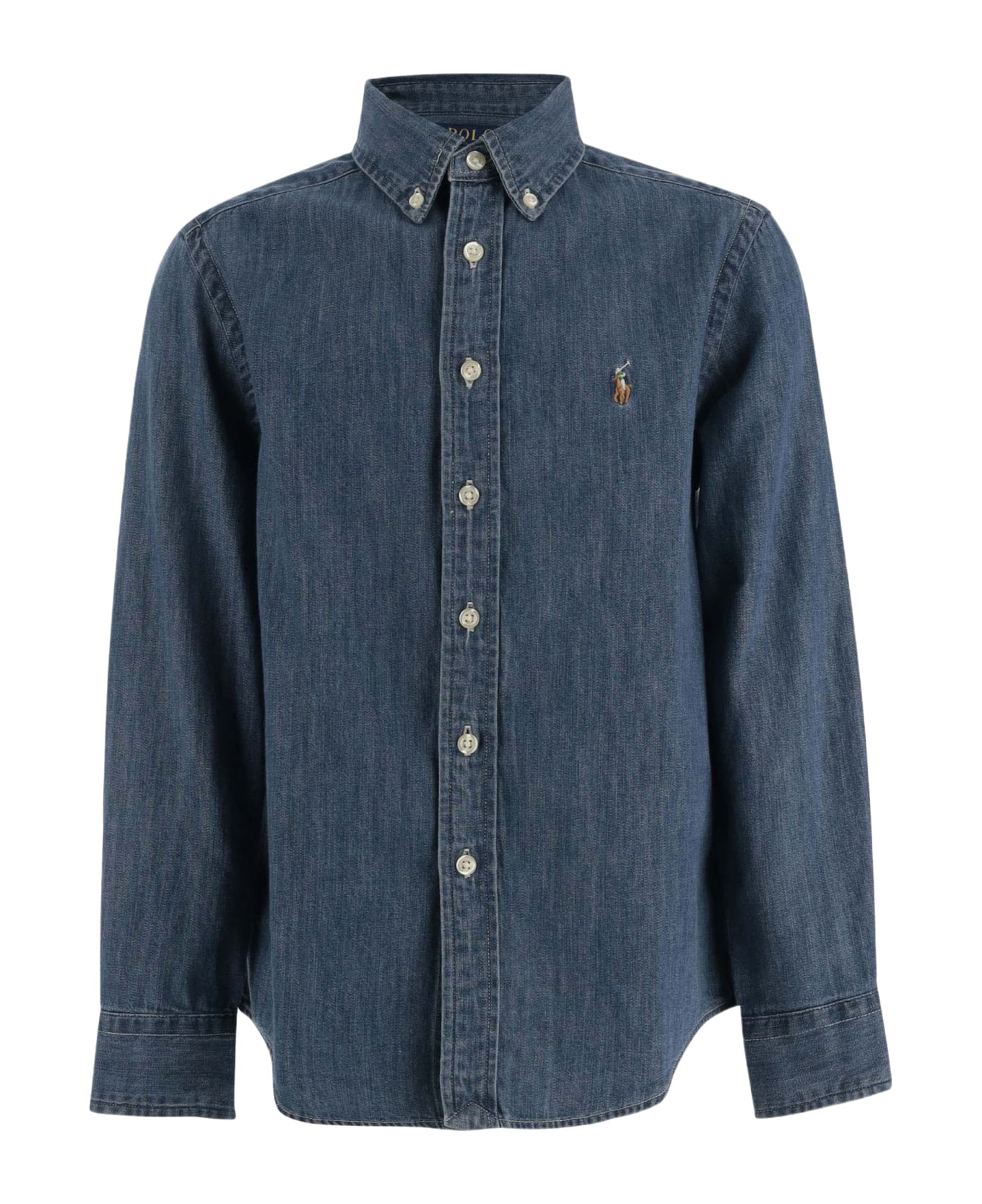 Polo Ralph Lauren Cotton Denim Shirt With Logo - Blue