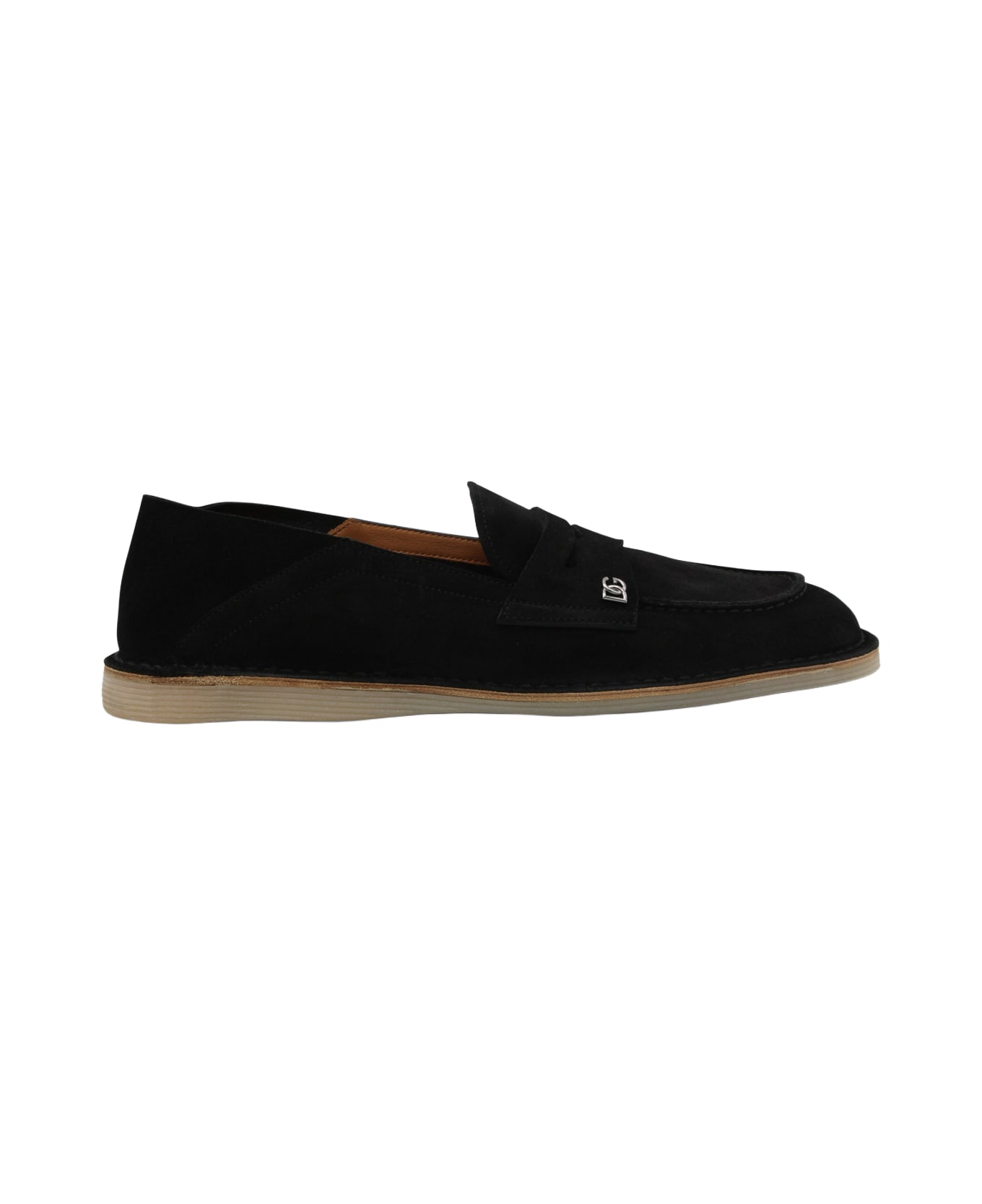 Dolce & Gabbana Black Leather Loafers - Black
