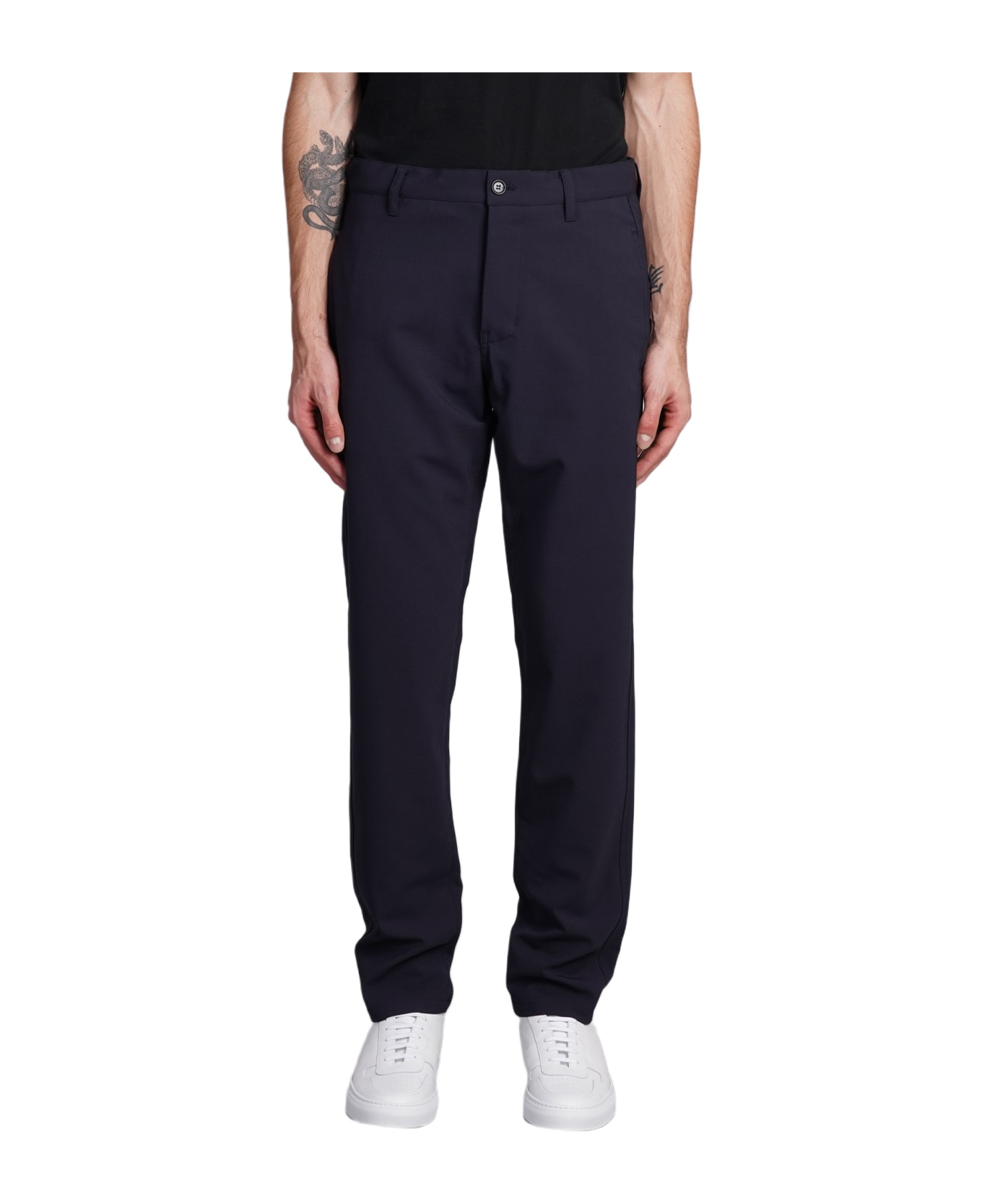 Aspesi Pants In Blue Polyester - Navy Blue ボトムス