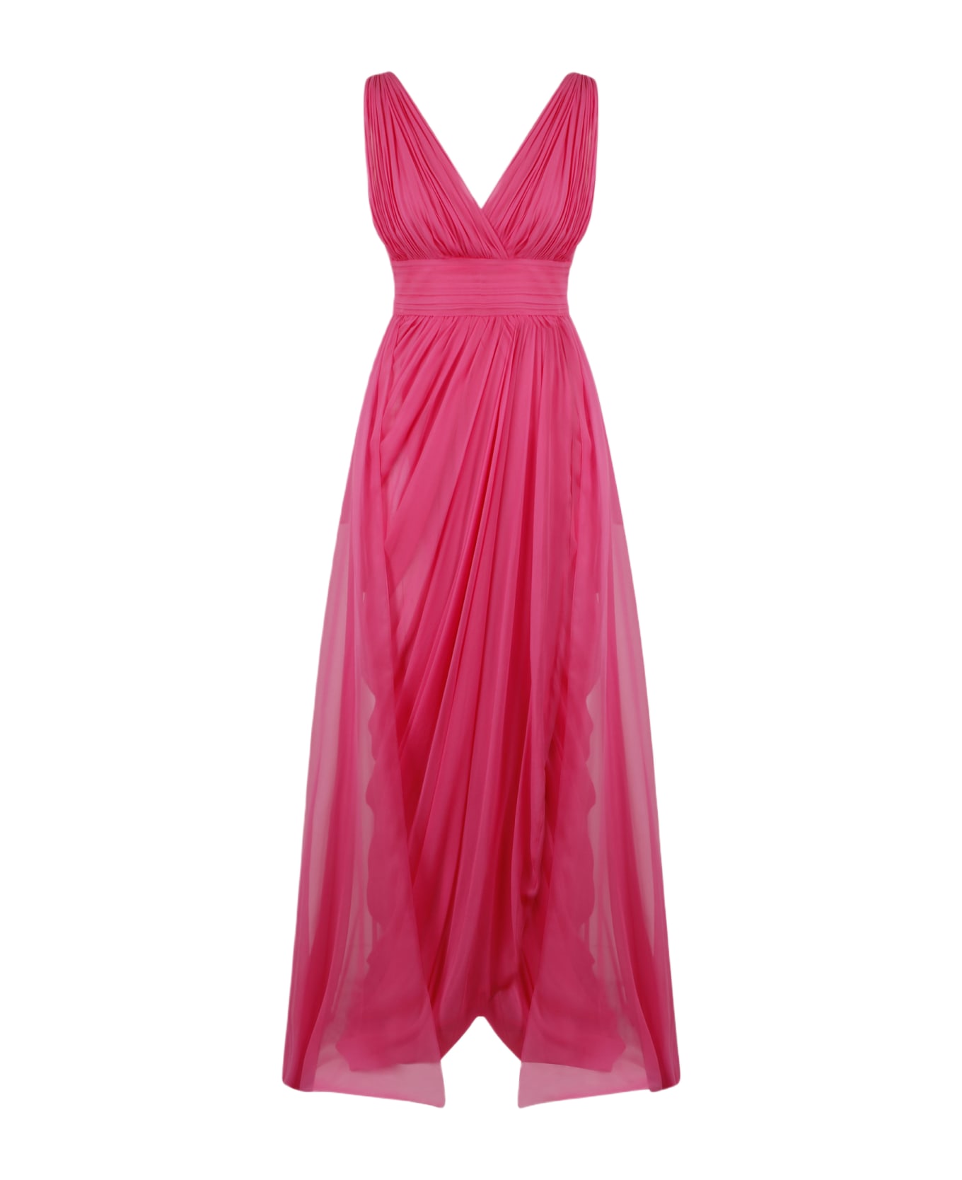 Alberta Ferretti Wide Silk Dress - Pink & Purple