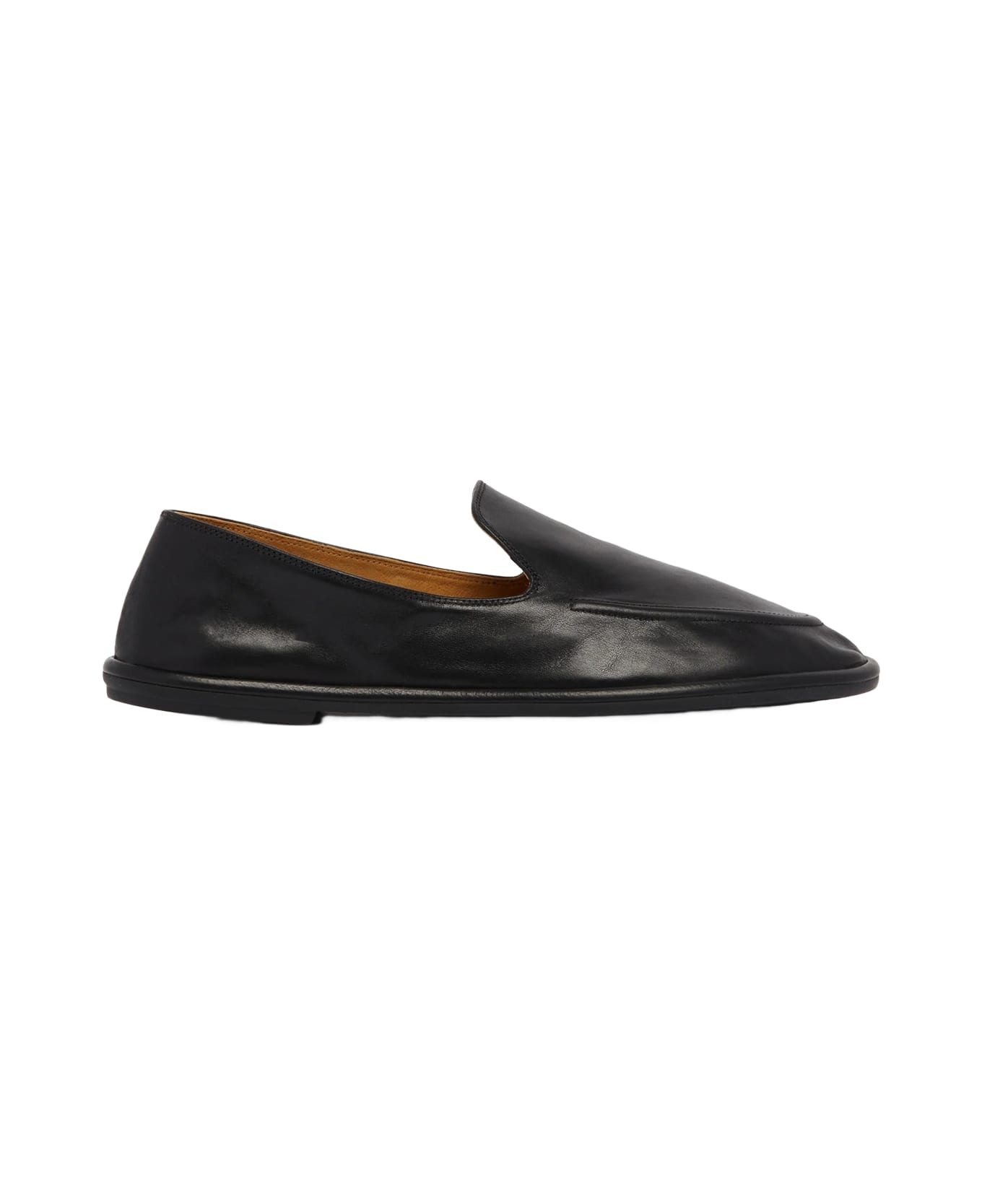 The Row Black Leather Canal Loafers - Black
