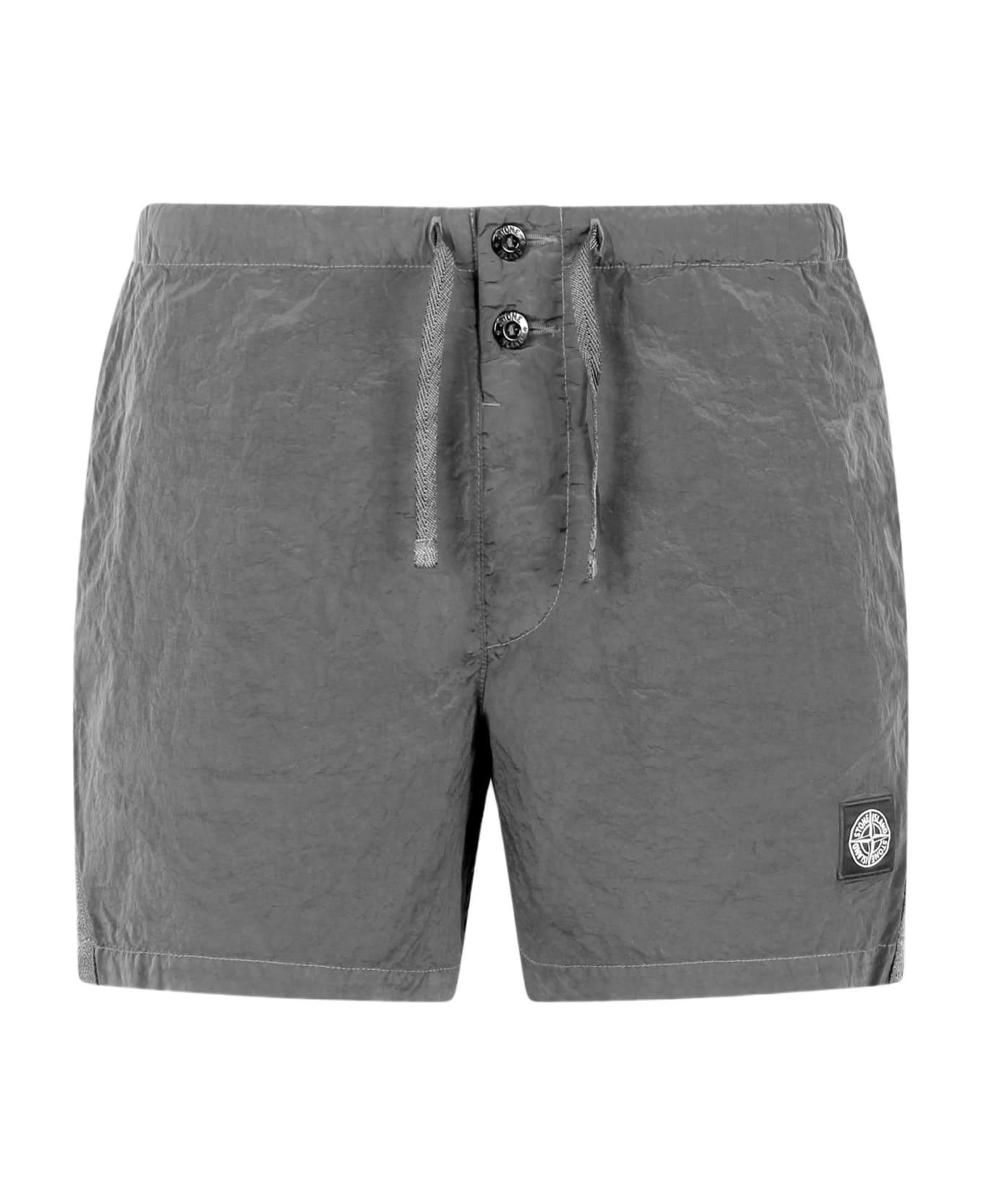 Stone Island Logo Drawstring Shorts - Grey