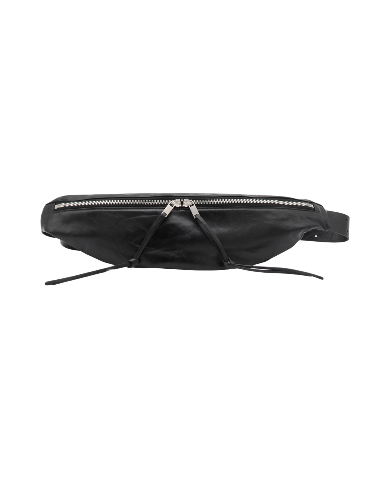 Jil Sander Black Leather Banana Belt Bag - Black