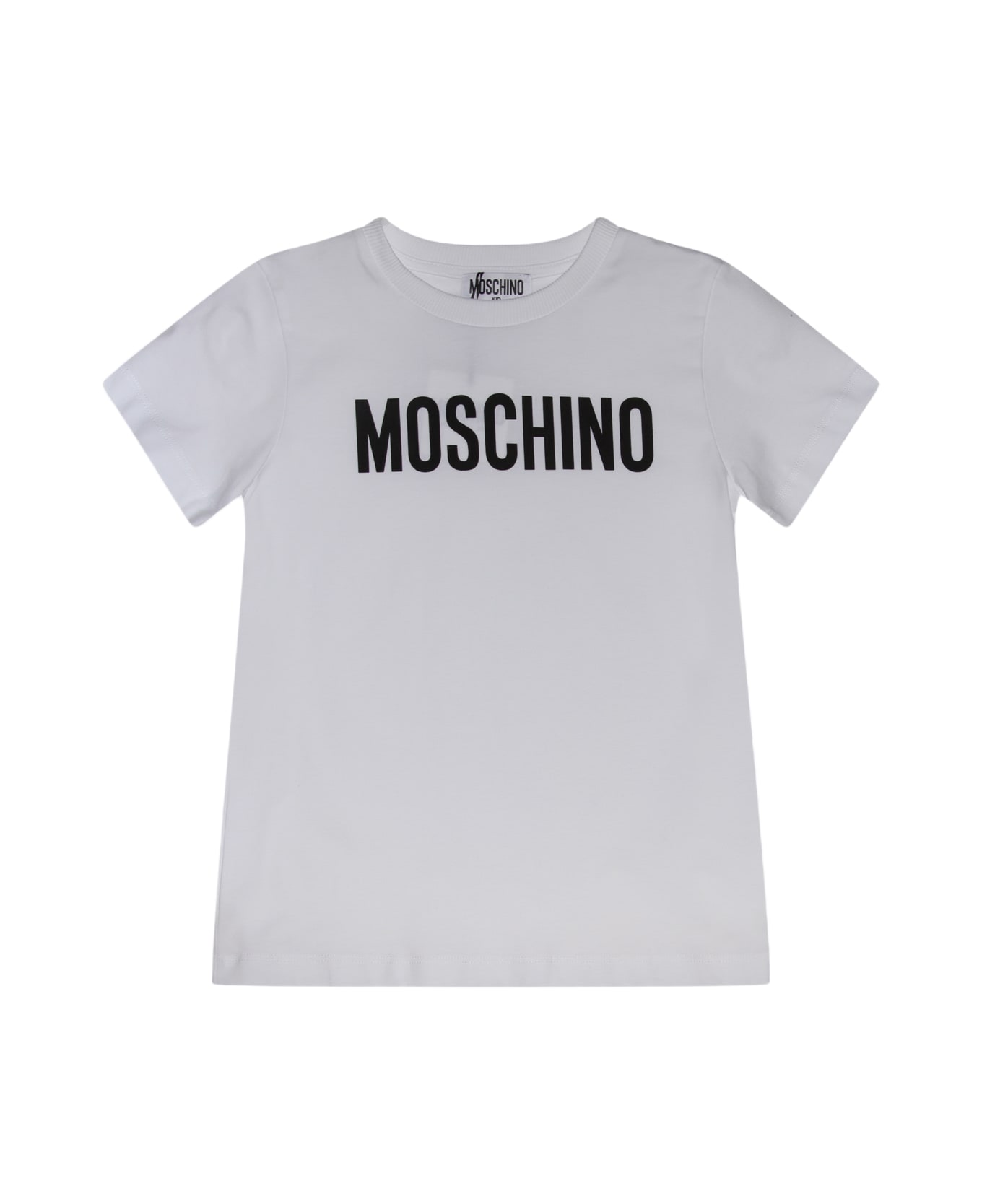 Moschino White And Black Cotton T-shirt - Bianco