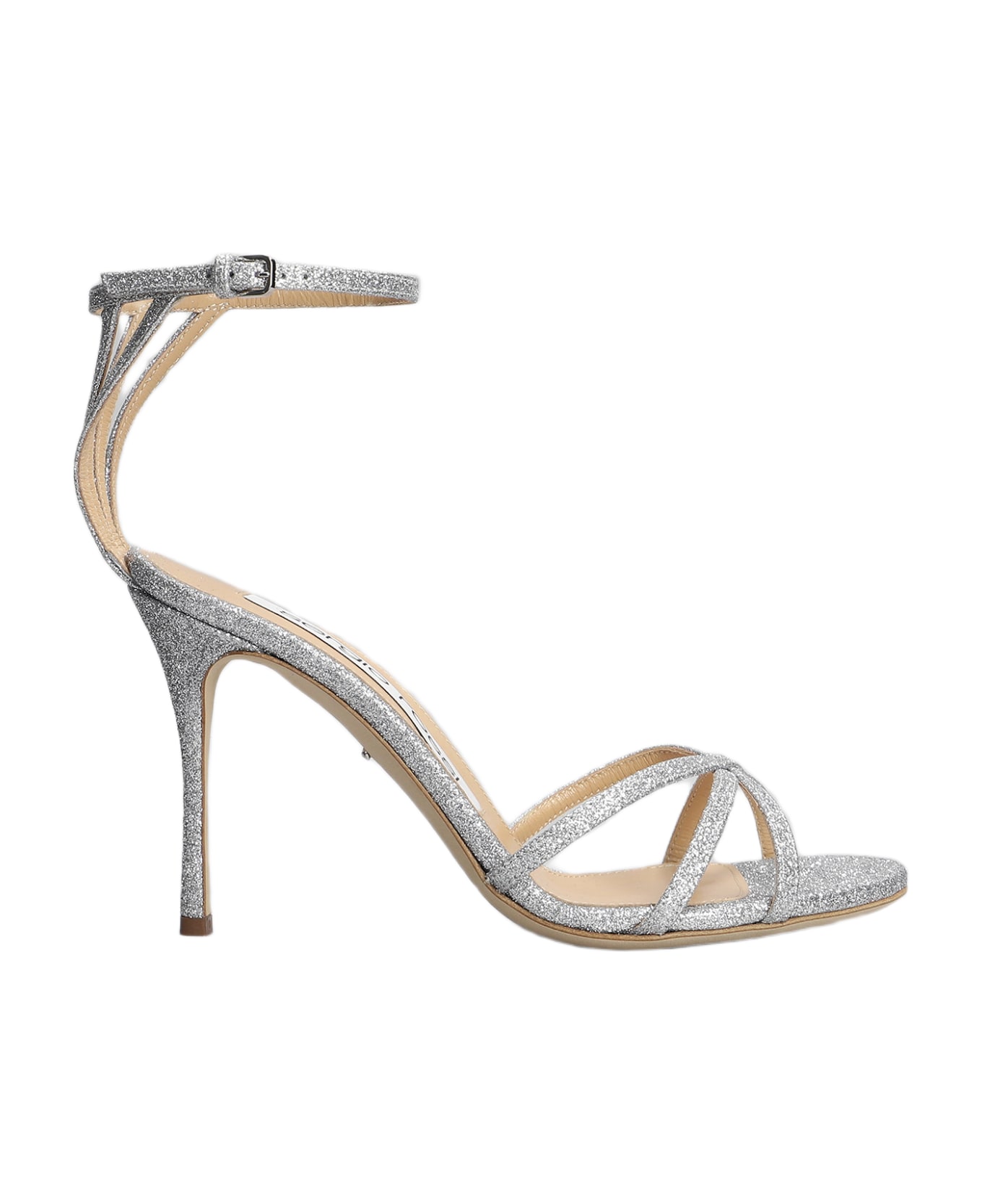 Sergio Rossi Sandals In Silver Glitter - silver