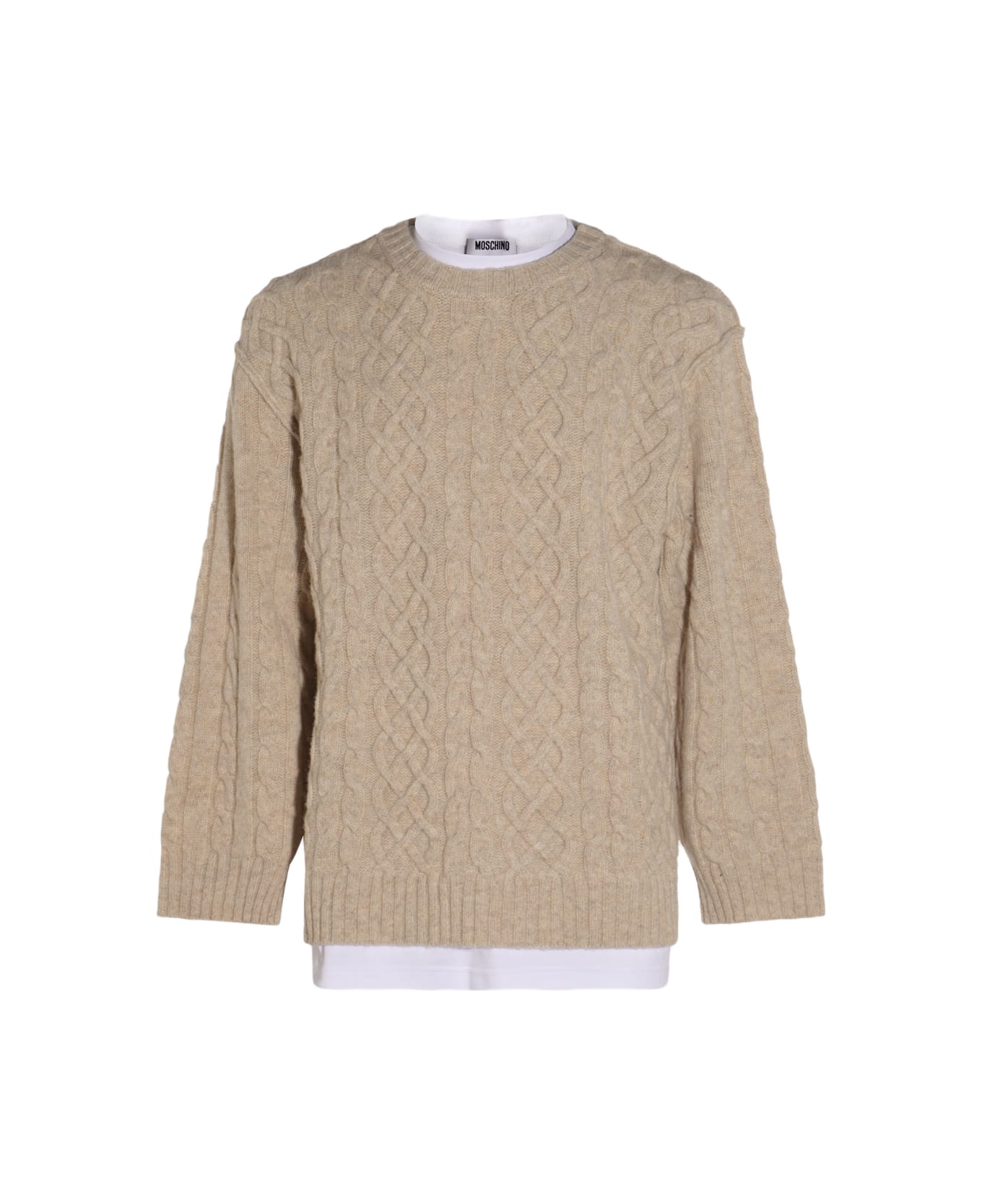 Moschino Beige Wool Knitwear - White