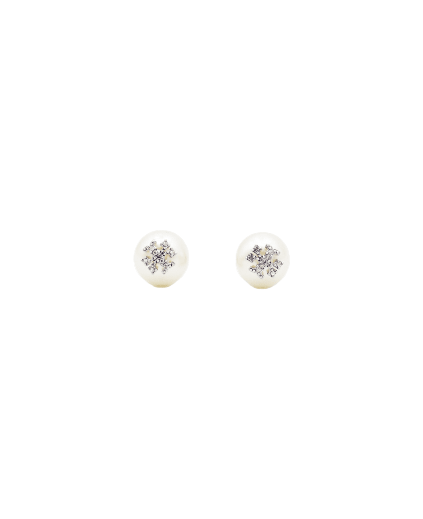Tory Burch White And Silver Earrings - SILPEACRY