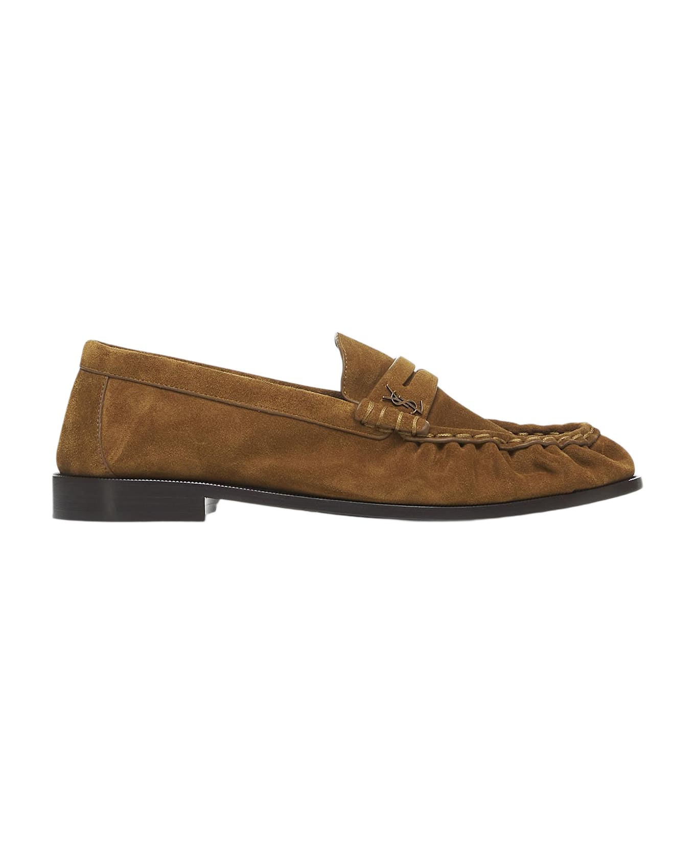 Saint Laurent Cognac Suede Le Loafer Loafers - Cuoio