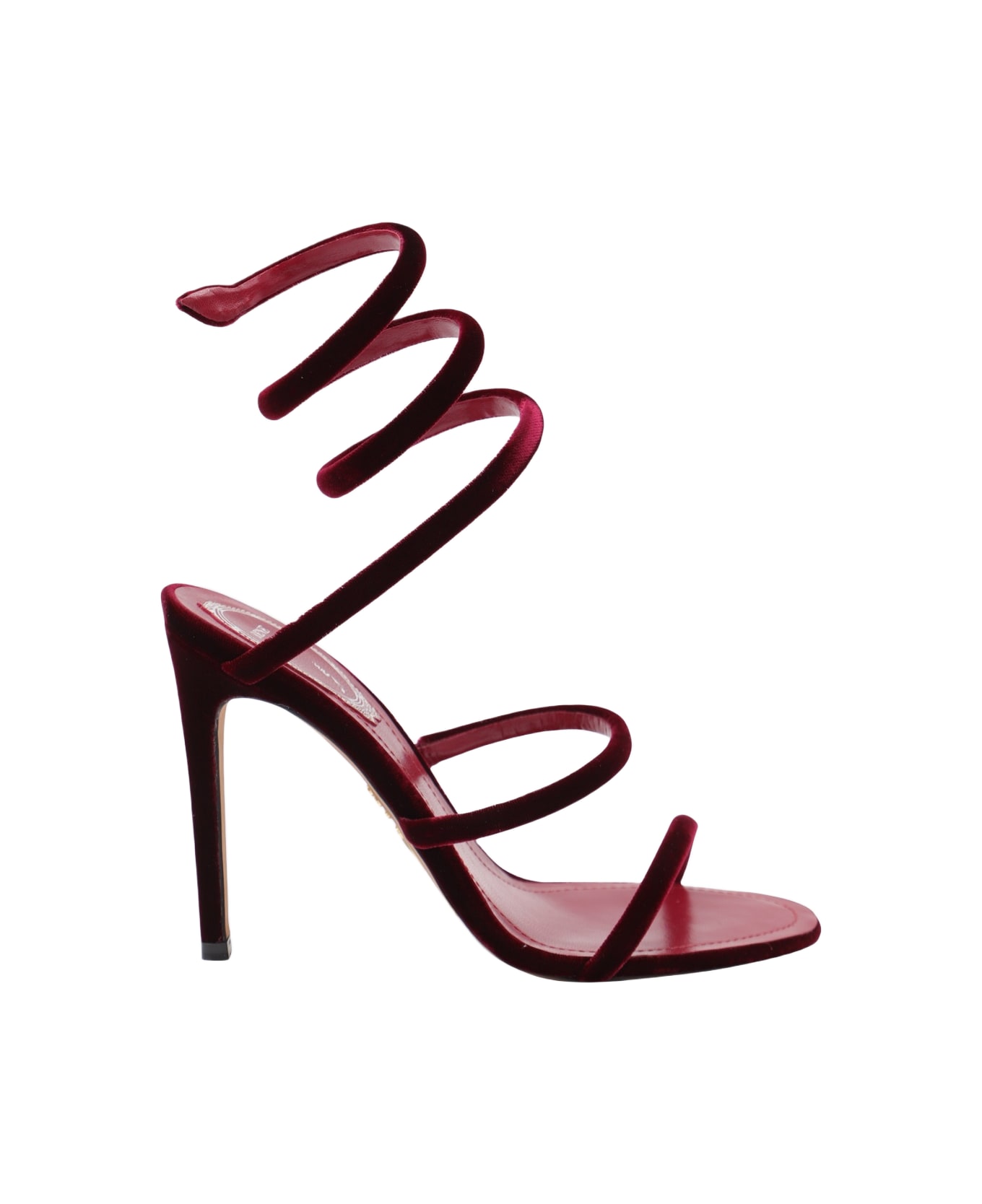 René Caovilla Red Velvet Sandals - RUBINO VELVET