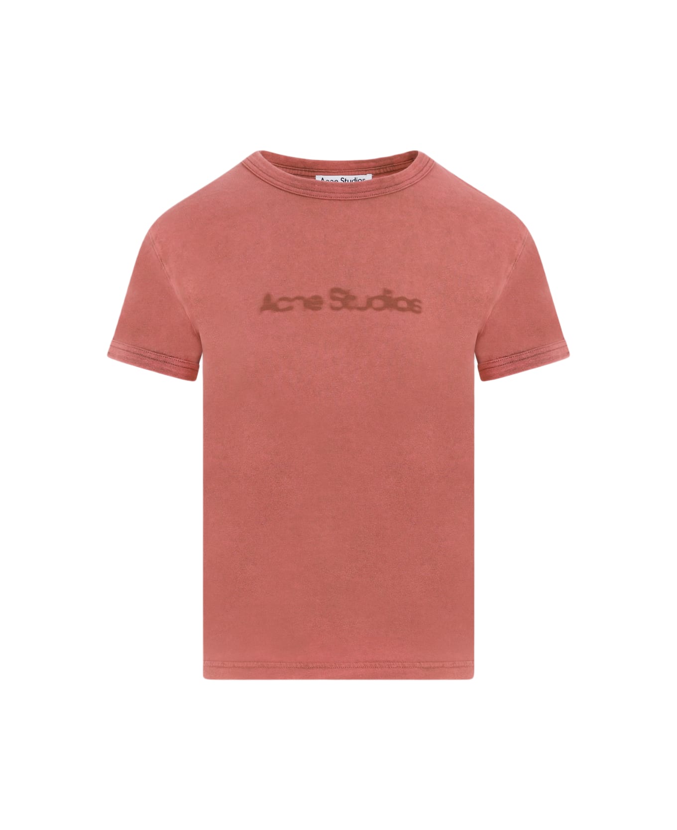 Acne Studios Logo Detailed Crewneck T-shirt - Ctb Rust Red