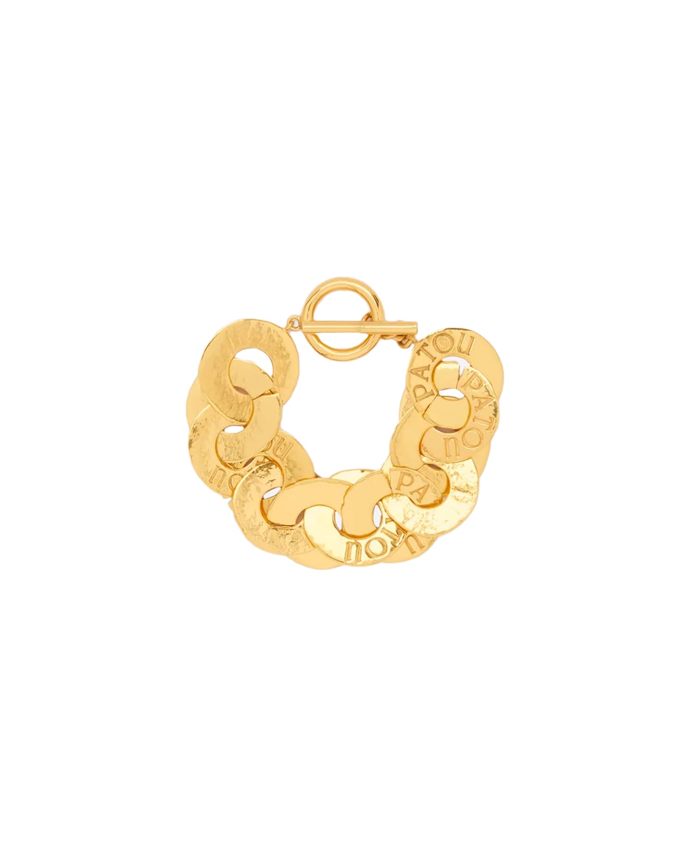 Patou Brass Bracelet With Engraved Logo - Golden