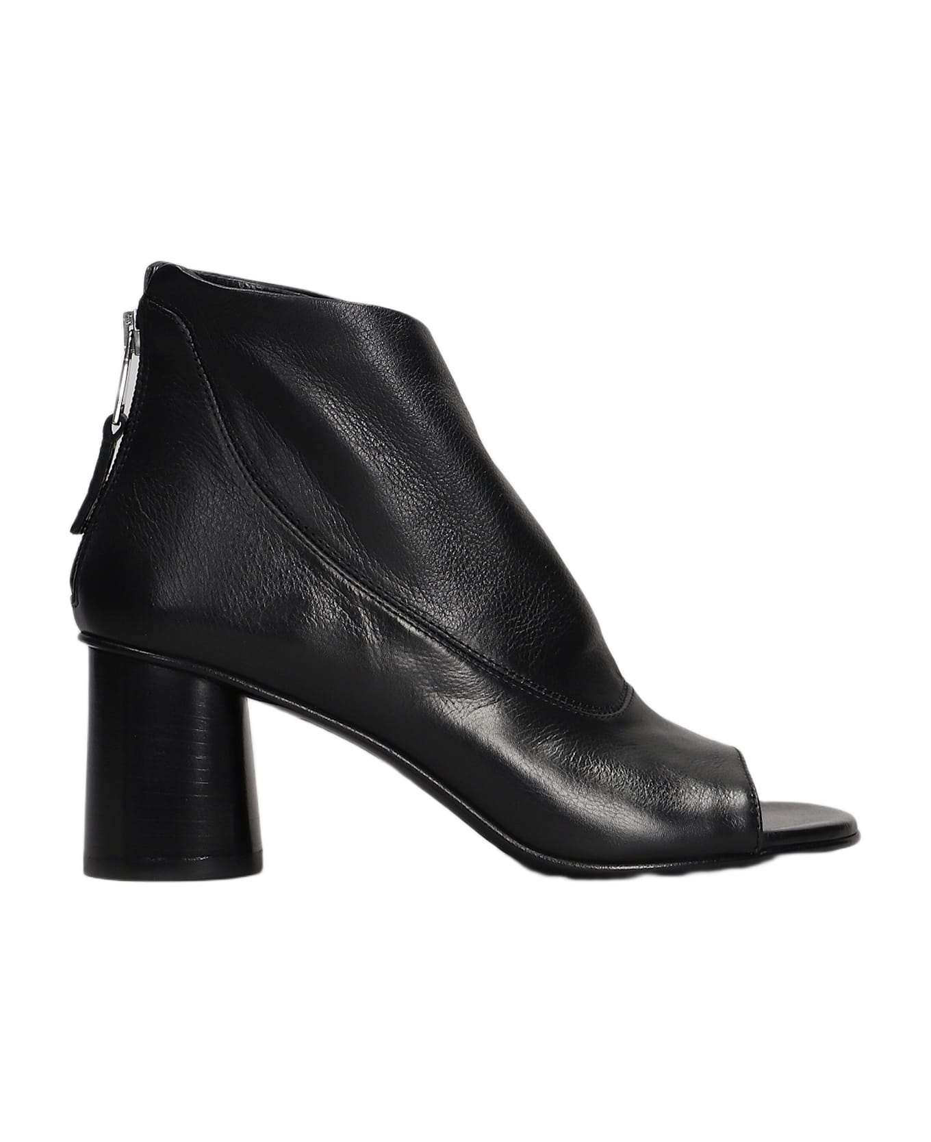 Elena Iachi High Heels Ankle Boots In Black Leather - black