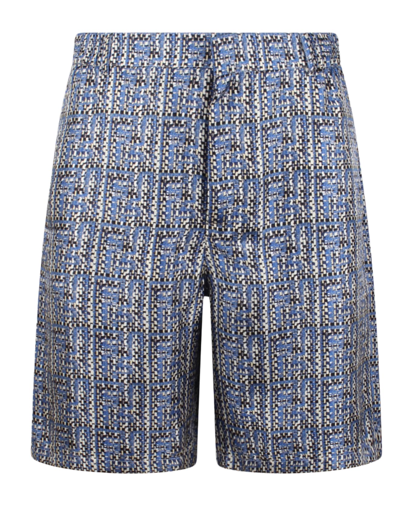 Fendi Ff Silk Shorts - Blue