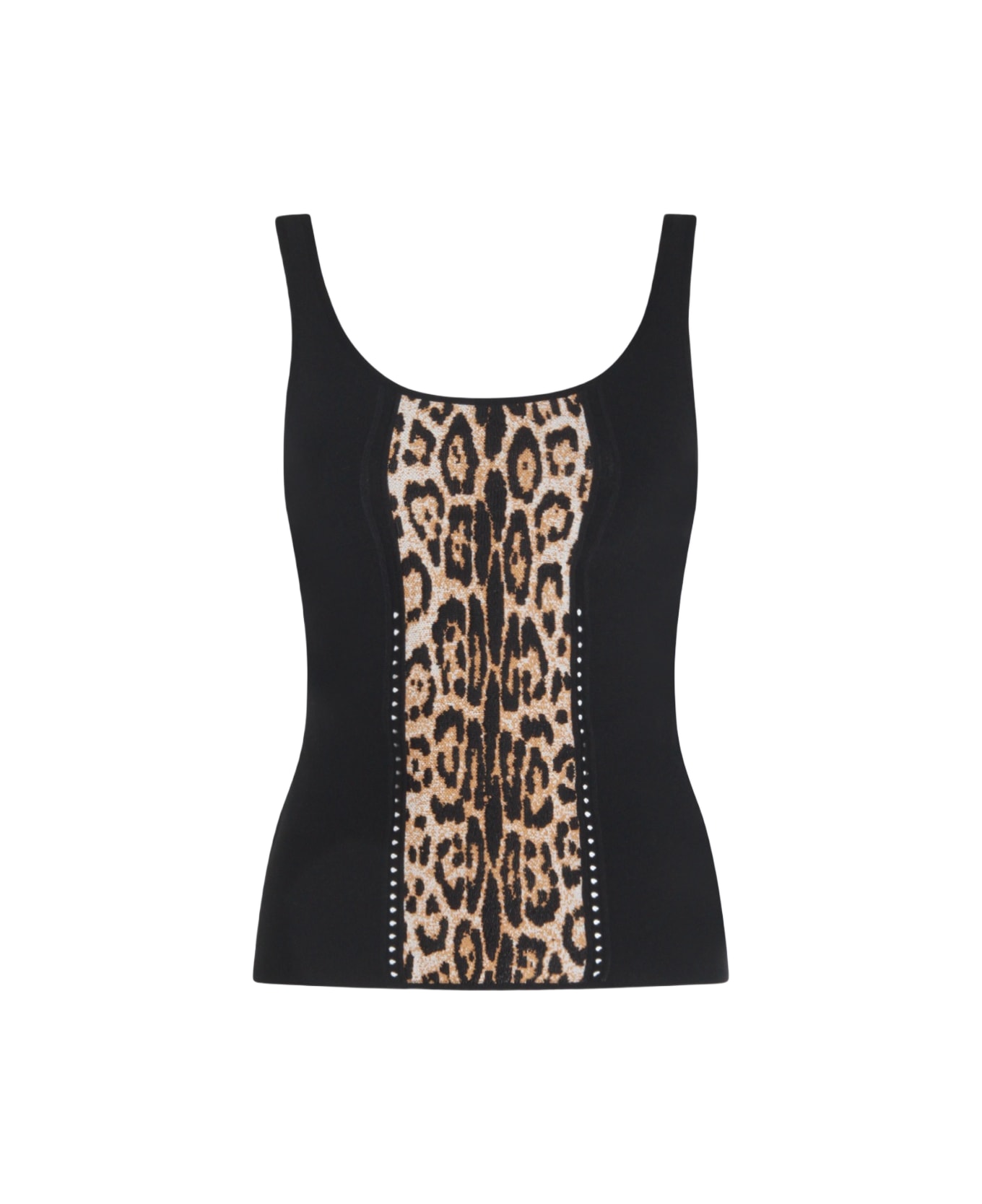 Roberto Cavalli Black Viscose Top - LEOPARDO/NERO