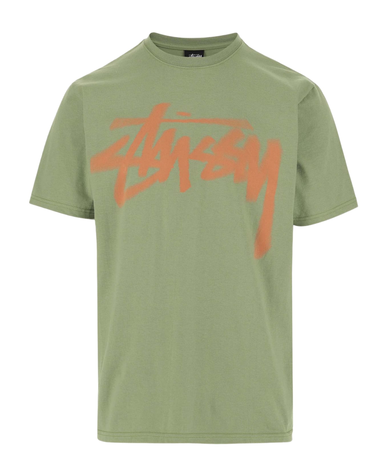 Stussy Cotton T-shirt With Logo - Moss