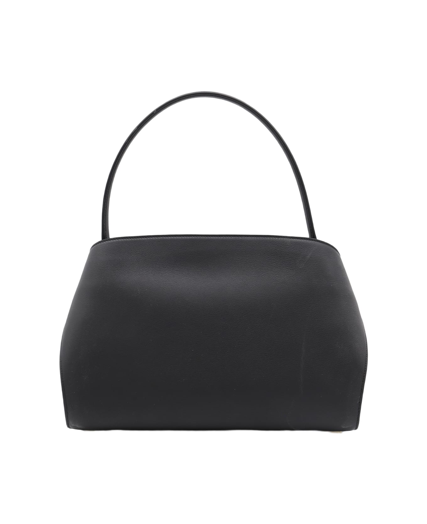 Ferragamo Black Leather Top Handle Bag - BLACK