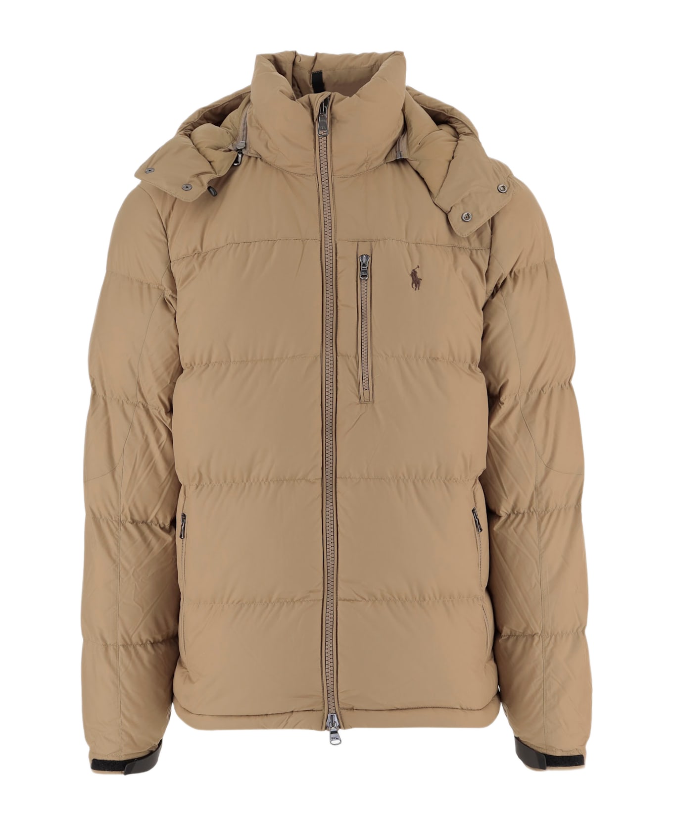 Polo Ralph Lauren Gorham Nylon Down Jacket With Logo - Khaki
