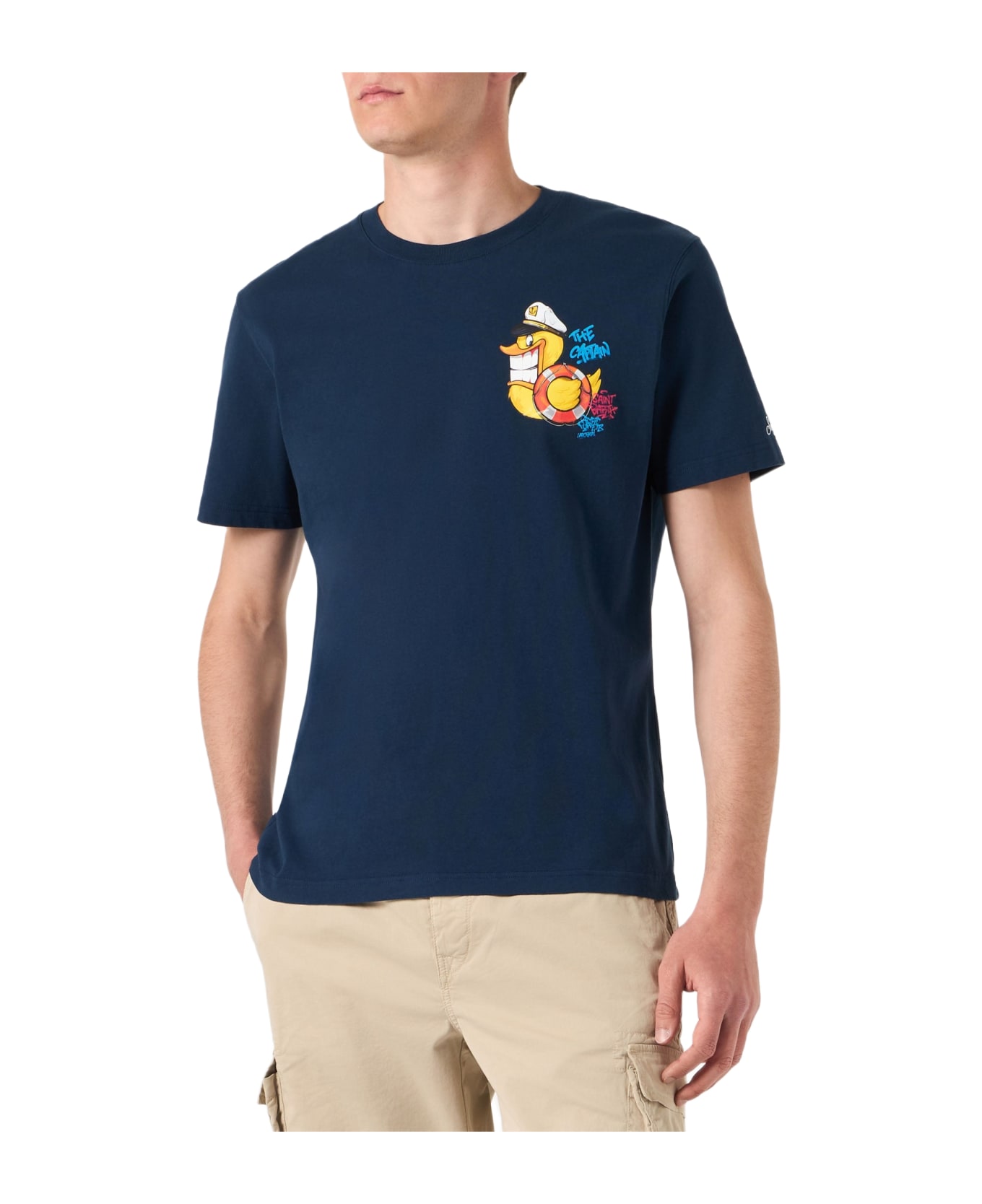 MC2 Saint Barth Man T-shirt With Captain Duck Print | Crypto Puppets® Special Edition - BLUE シャツ