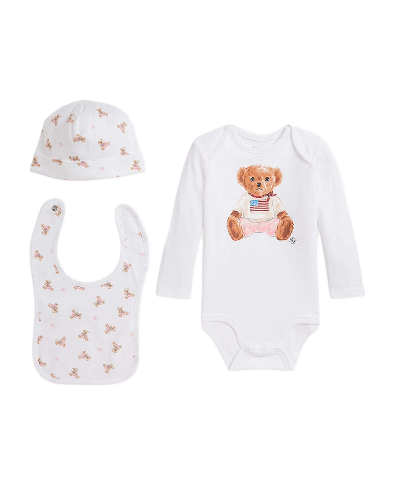 Polo Ralph Lauren Polo Bear Three-piece Cotton Gift Set - White